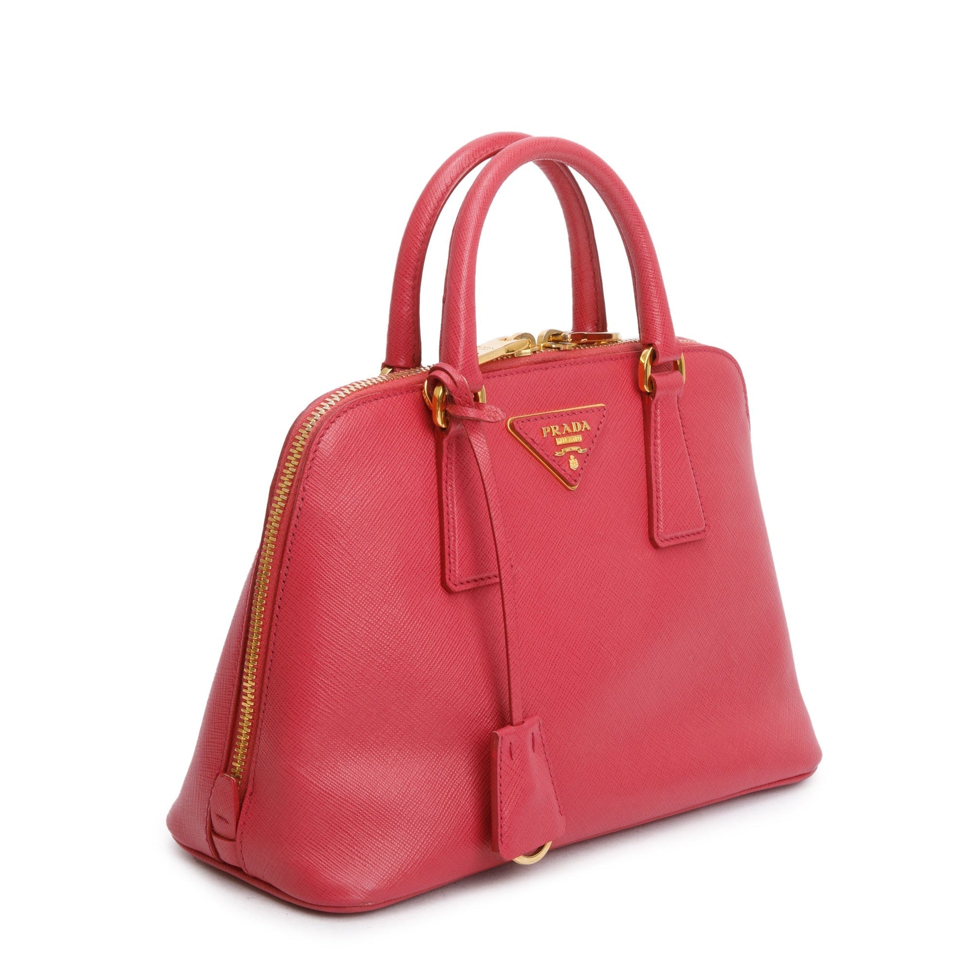 Prada Saffiano Lux Promenade Tote Handbag Pink Small Tote Bag