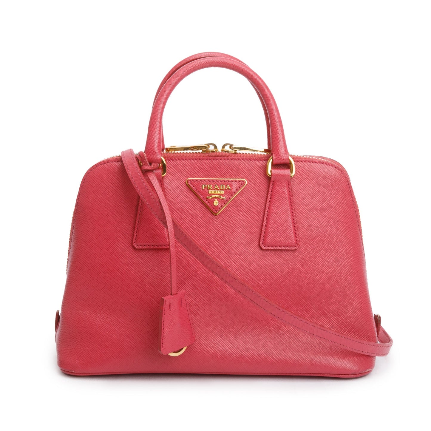 Prada Saffiano Lux Promenade Tote Handbag Pink Small Tote Bag