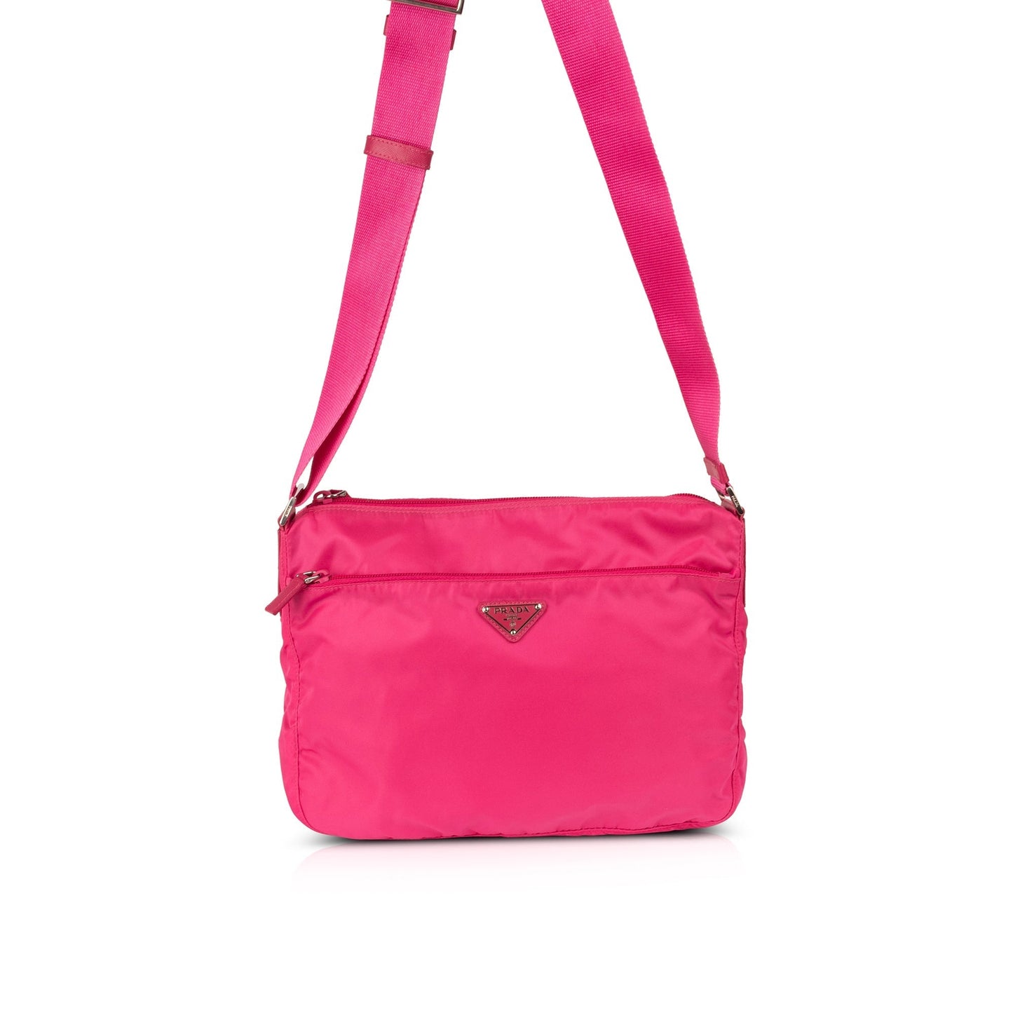 Prada Tessuto Vela Messenger Bag Nylon Pink Travel Bag