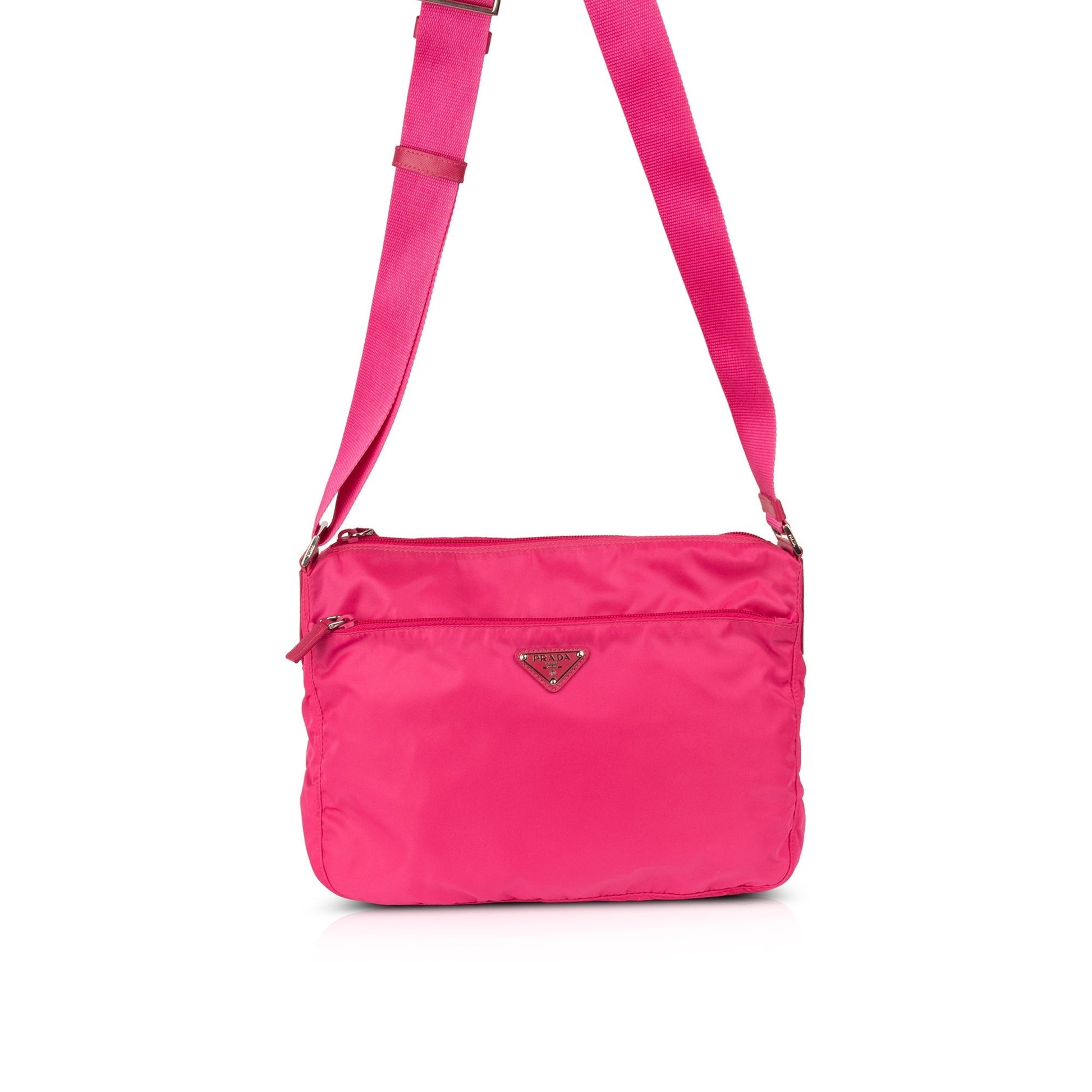 Prada Tessuto Vela Messenger Bag Nylon Pink Travel Bag