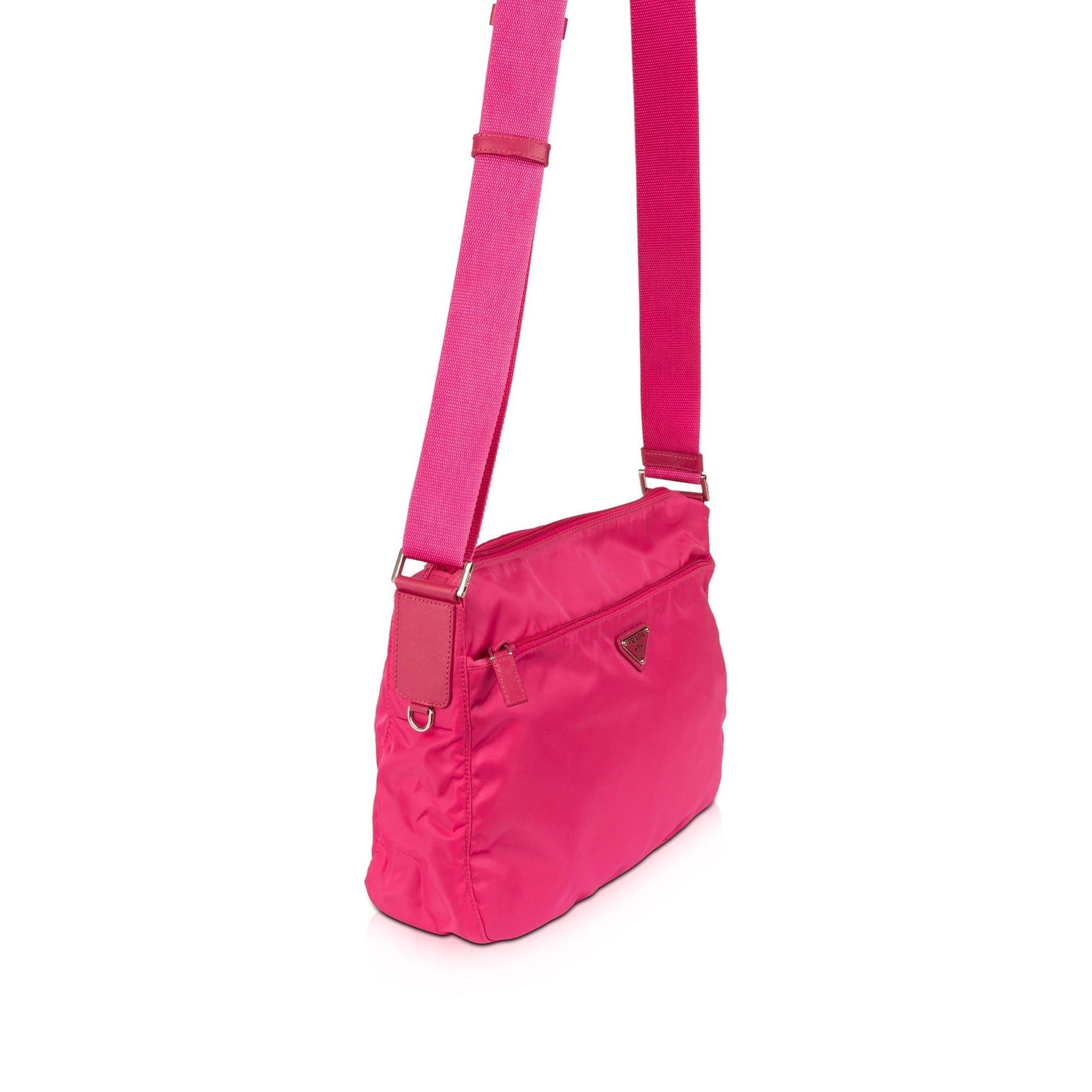 Prada Tessuto Vela Messenger Bag Nylon Pink Travel Bag