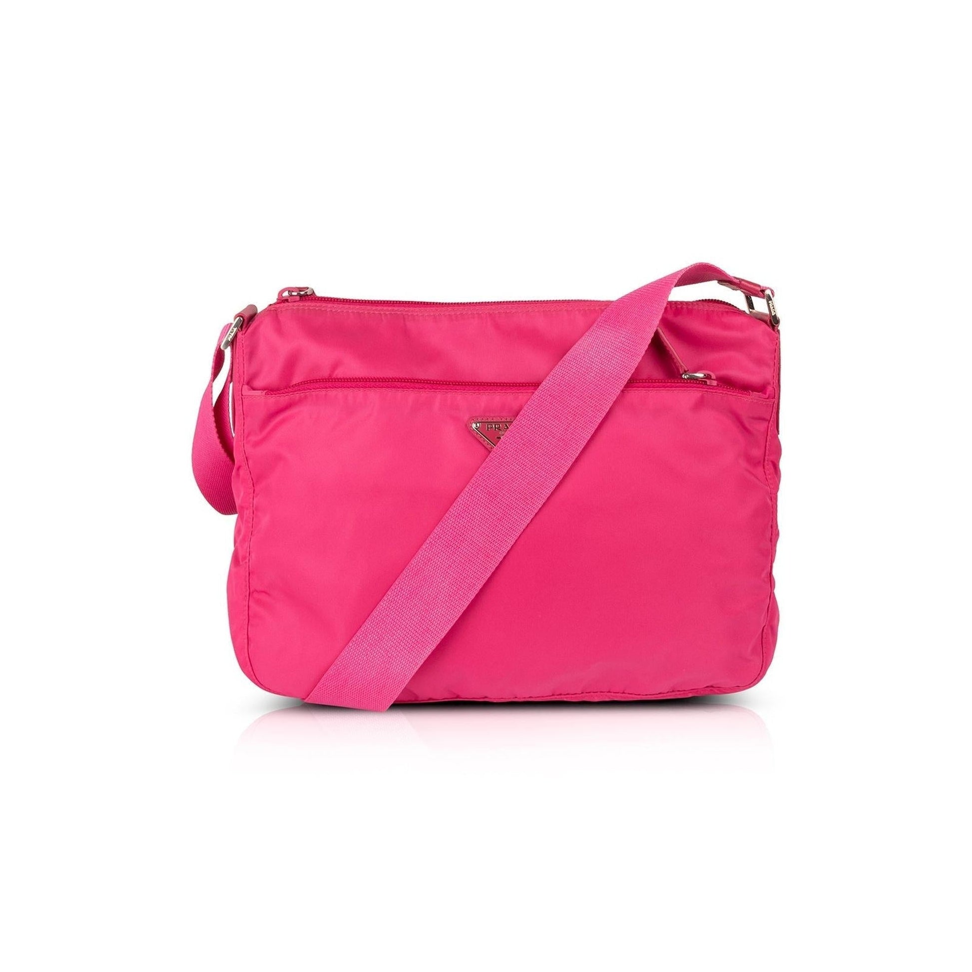 Prada Tessuto Vela Messenger Bag Nylon Pink Travel Bag