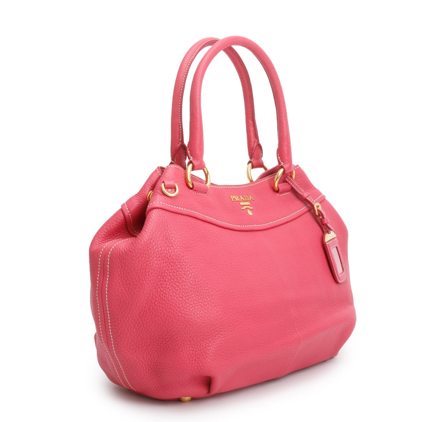 Prada Vitello Daino Shoulder Bag Leather Pink