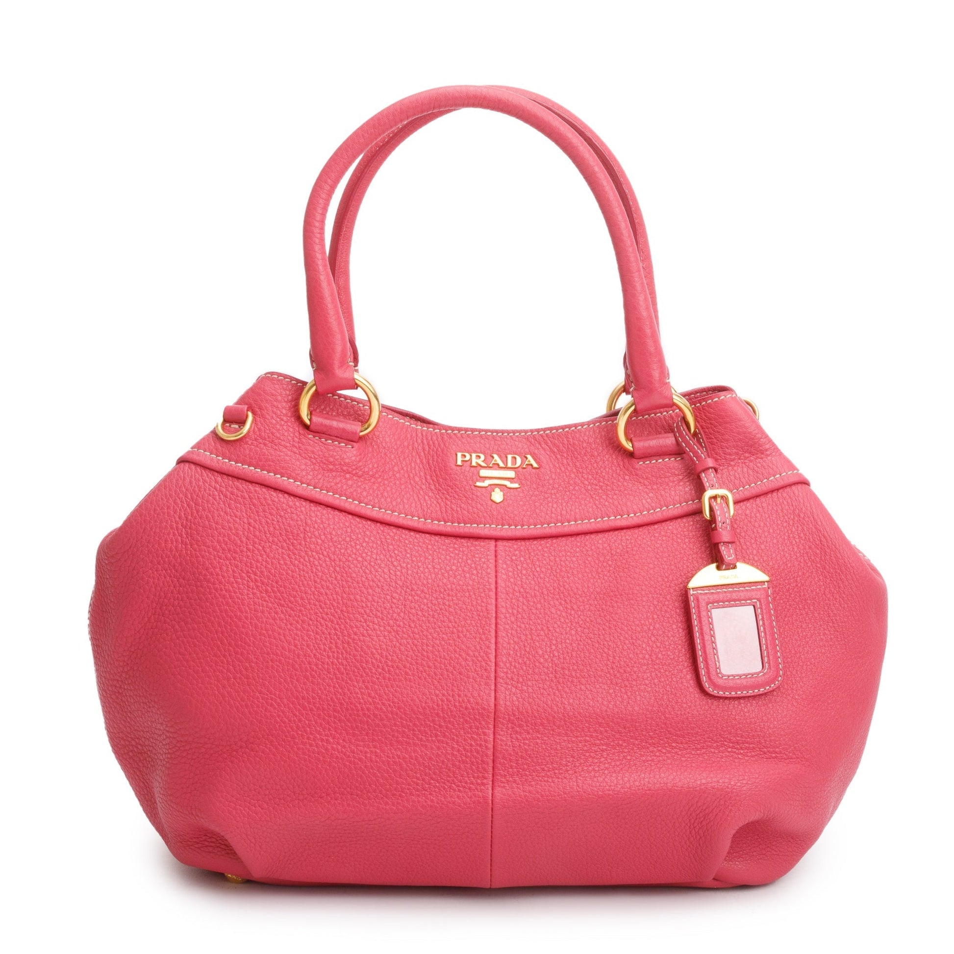 Prada Vitello Daino Shoulder Bag Leather Pink