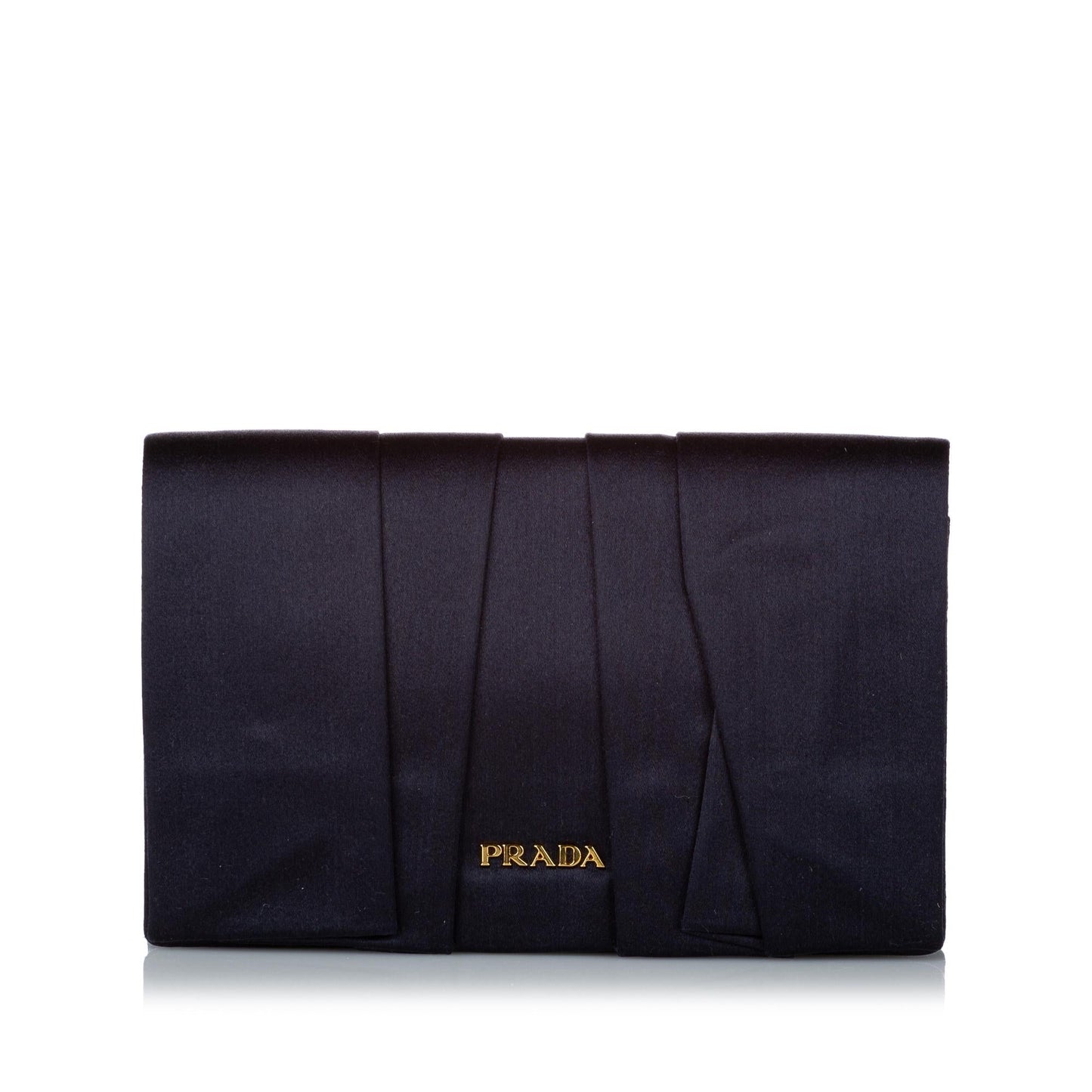 Prada Pleated Clutch Bag Shg Satin