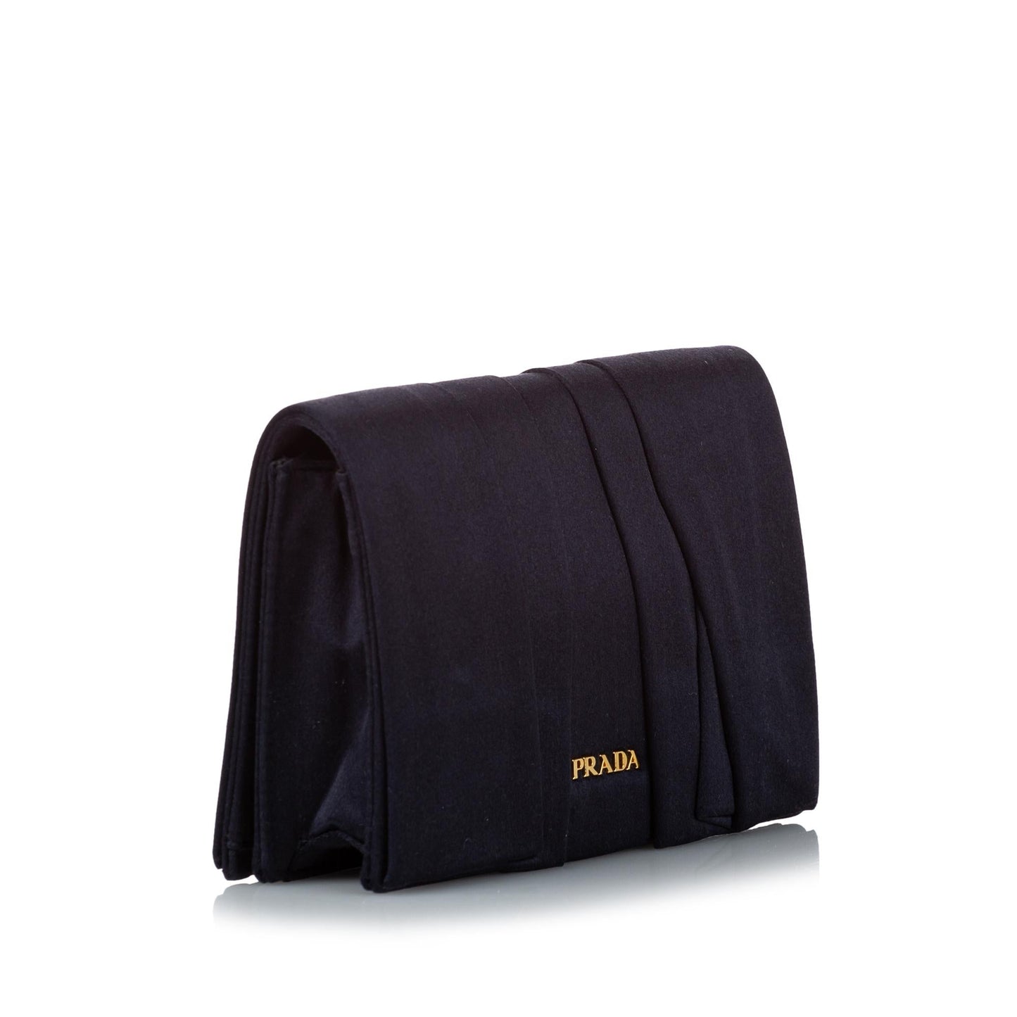 Prada Pleated Clutch Bag Shg Satin