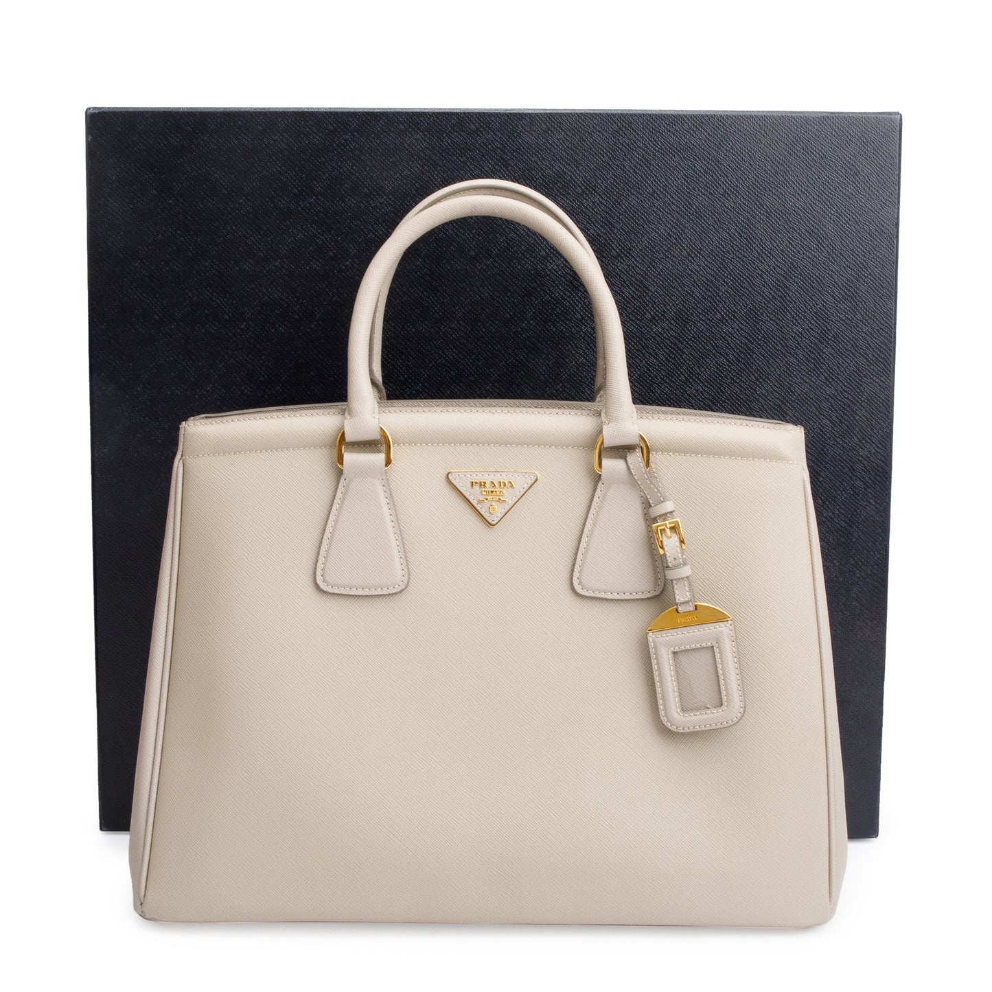 Prada Pomice Parabole Tote Leather Saffiano Tote Bag