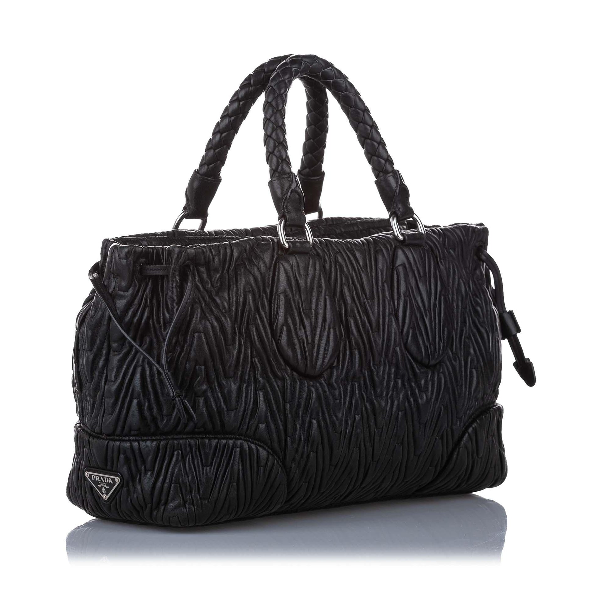 Prada Satchel Shg Leather Quilted Satchel Bag