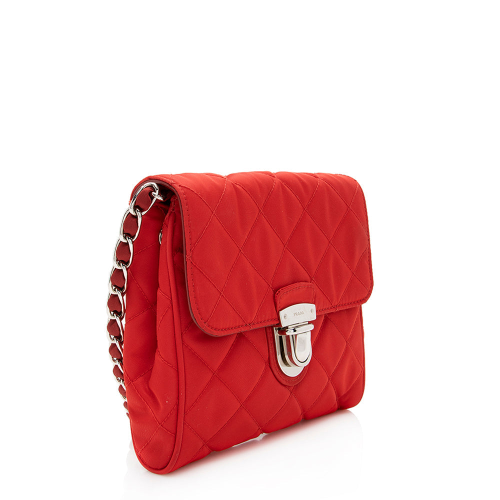 Prada Tessuto Crossbody Bag Shf Quilted Chain