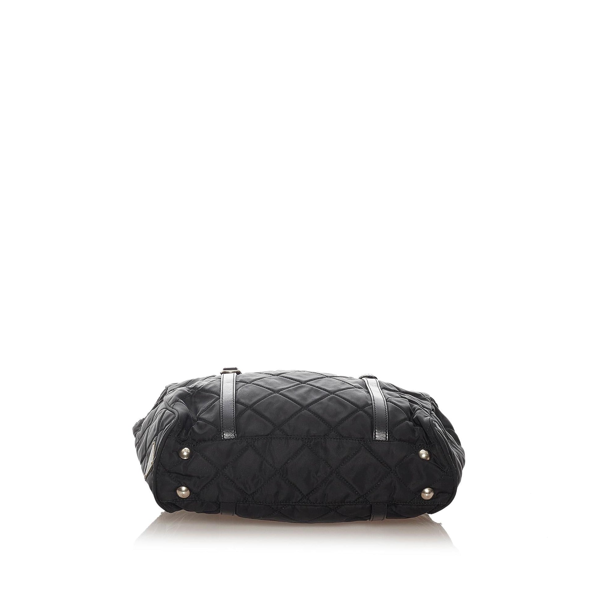 Prada Tessuto Shoulder Bag Shg Quilted Chain