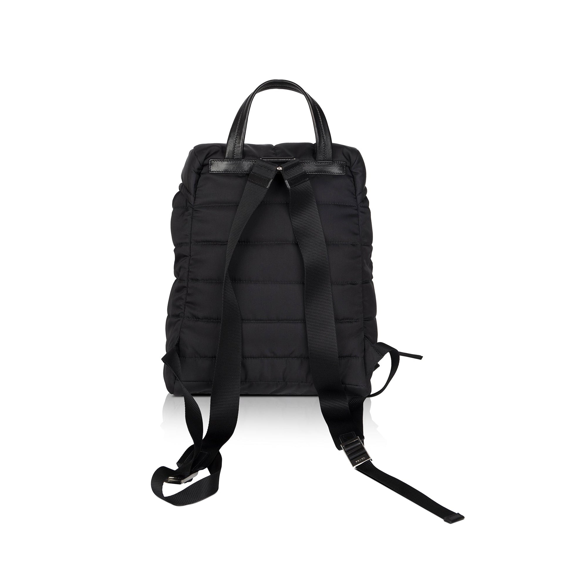 Prada Tessuto Double Buckle Backpack Handbag Nylon Quilted