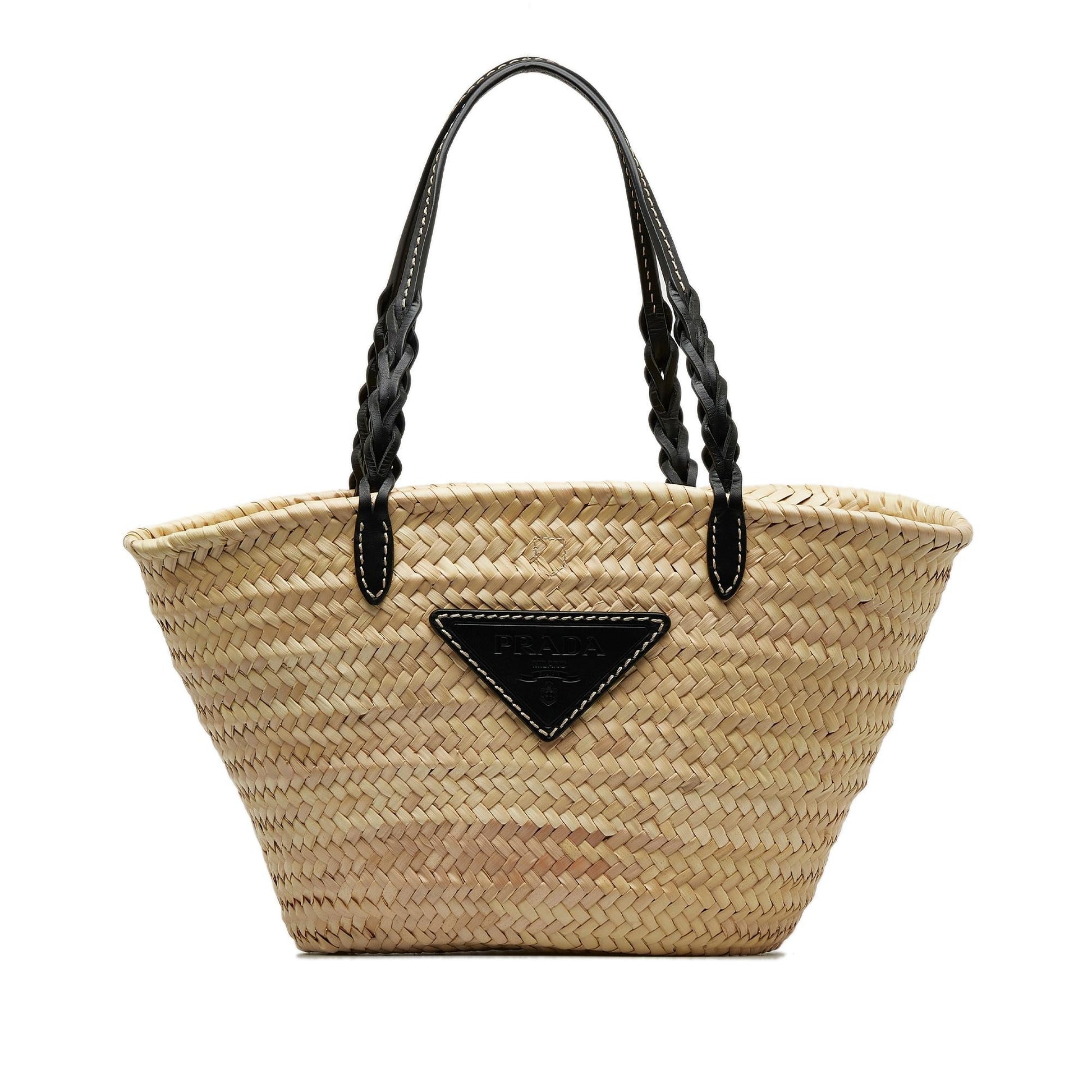 Prada Tote Shg Uy1Fgj Raffia Basket Tote Bag