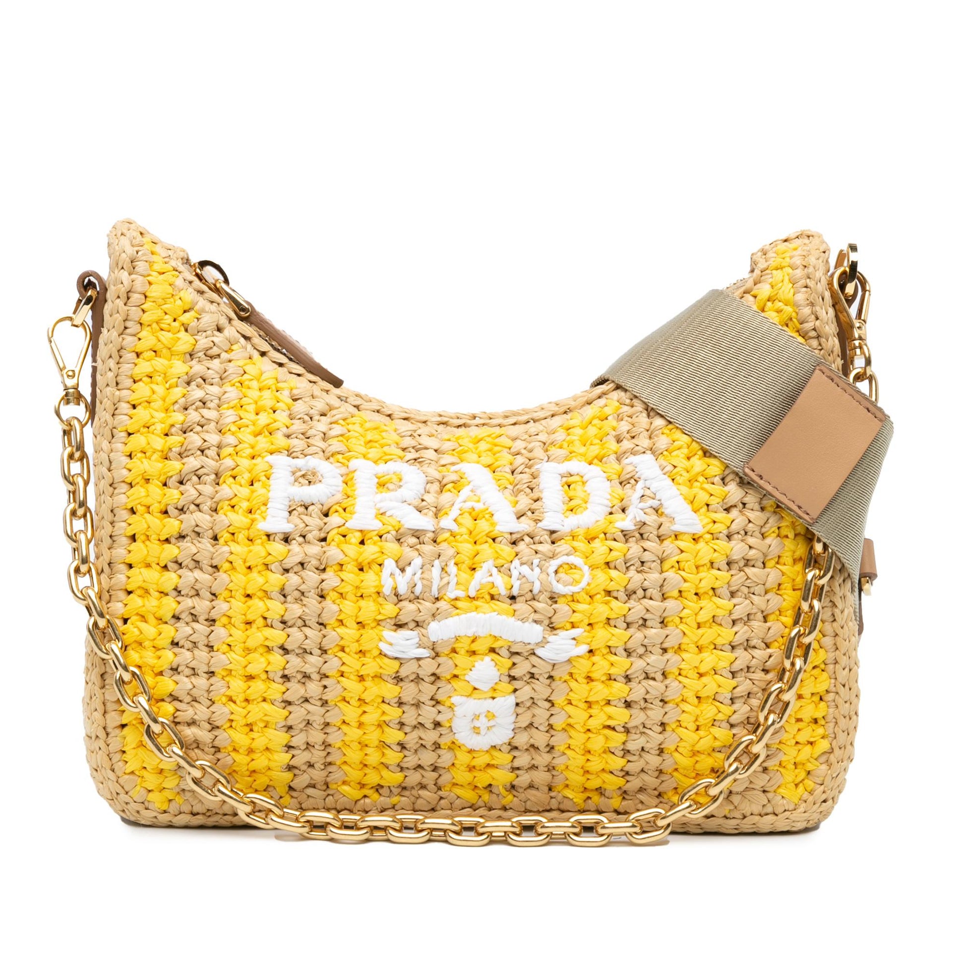 Prada Effect Crochet Striped Re Edition Satchel Shg Zcvozt Raffia Satchel Bag