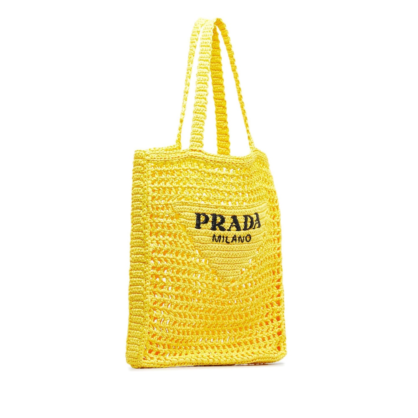 Prada Tote Raffia Logo Tote Bag