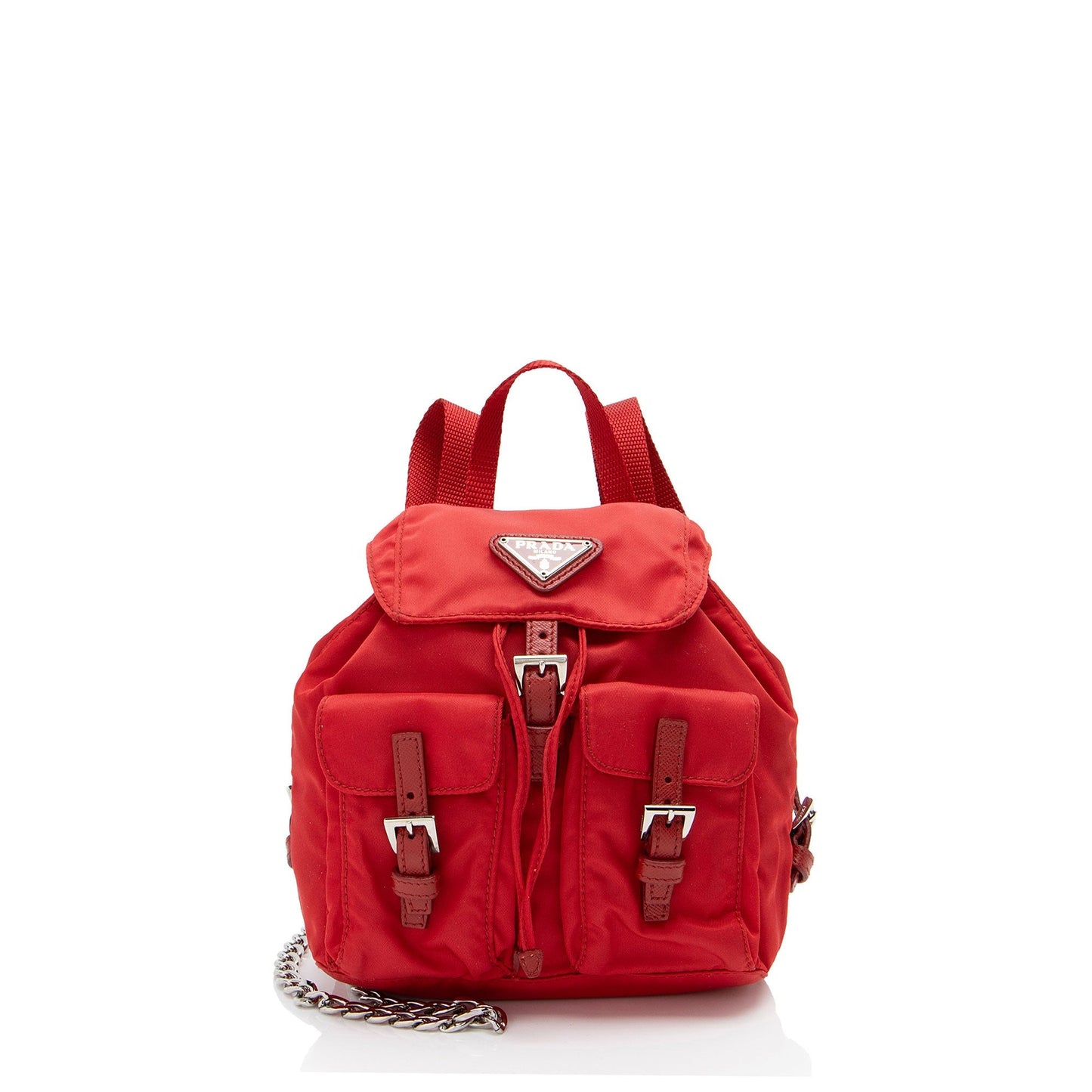 Prada Re Double Pocket Backpack Shf U7Psma Nylon Mini Crossbody Bag