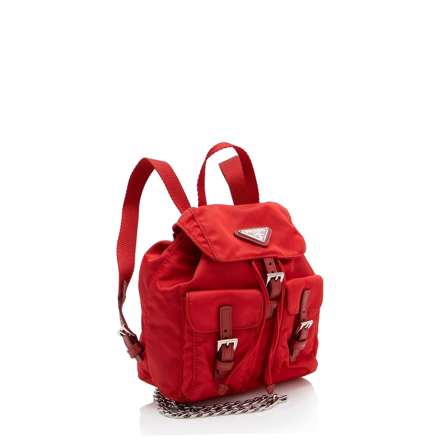 Prada Re Double Pocket Backpack Shf U7Psma Nylon Mini Crossbody Bag