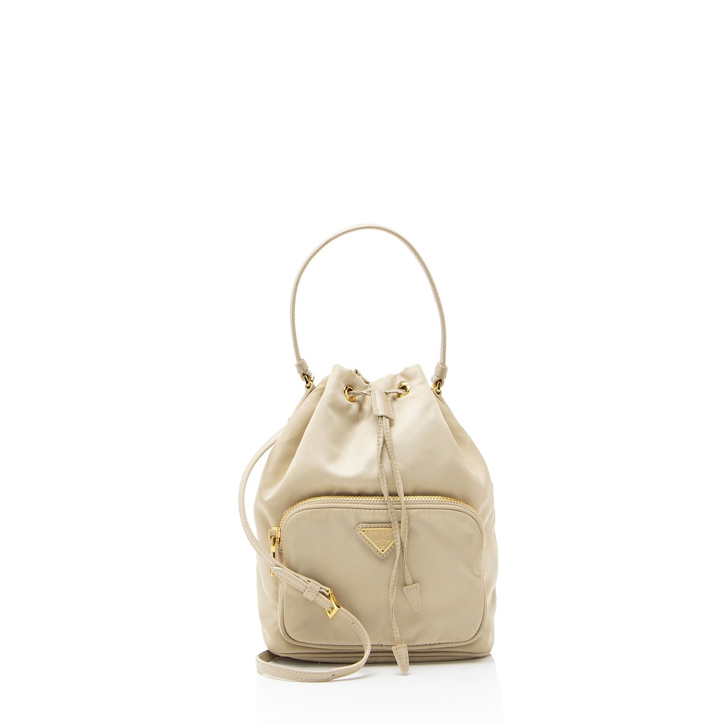Prada Re Duet Drawstring Bag Nylon Bucket Crossbody Bag