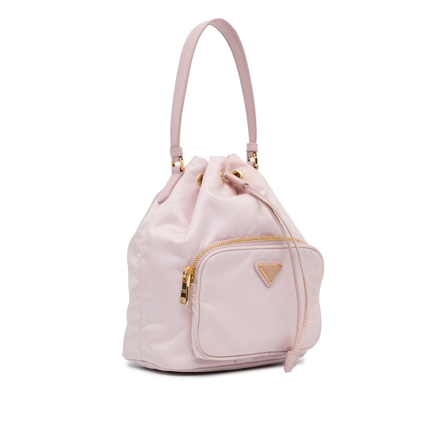Prada Re Trimmed Duet Bag Shg Ckwvzz Nylon Saffiano Bucket Shoulder Bag