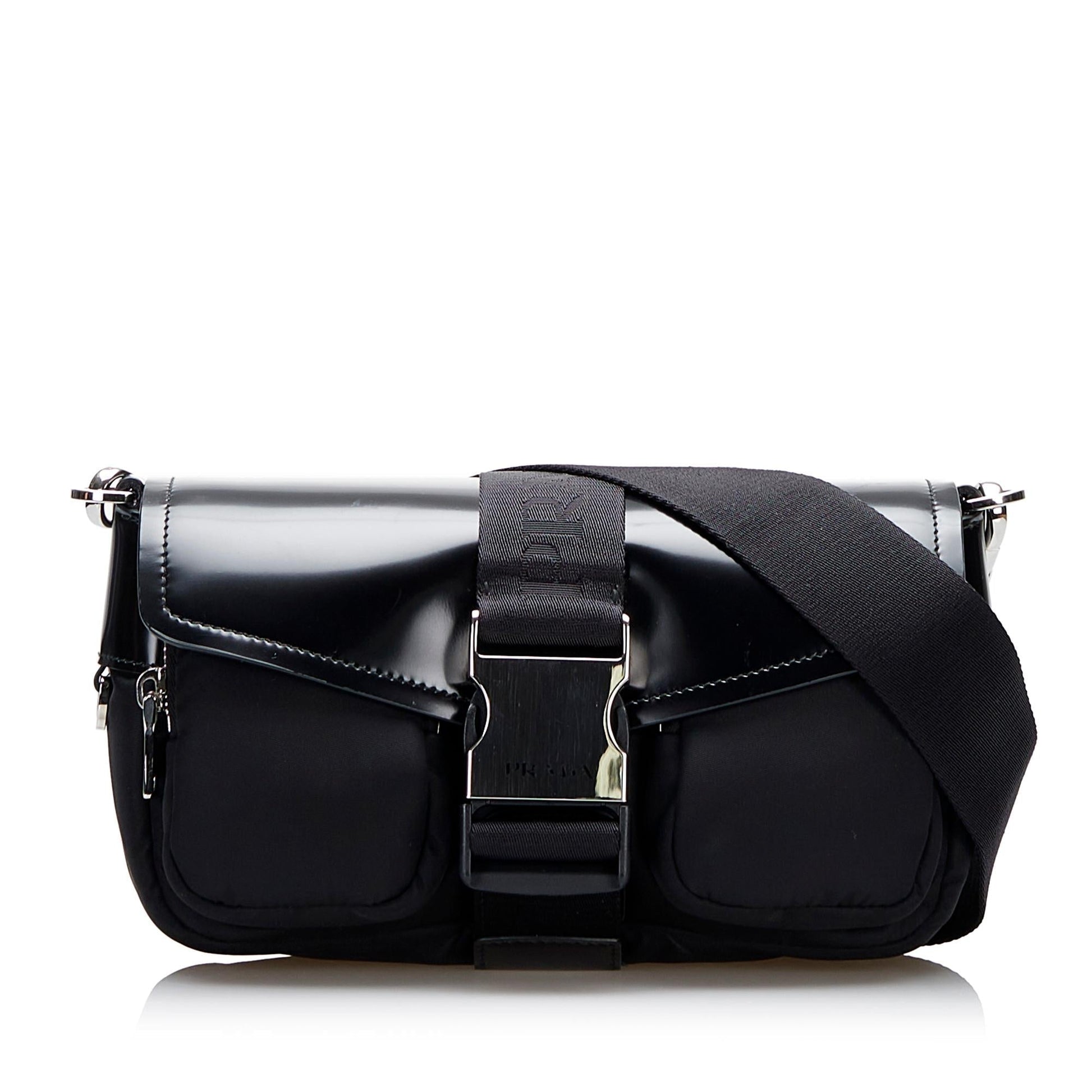 Prada Re Spazzolato Pocket Crossbody Nylon Crossbody Bag