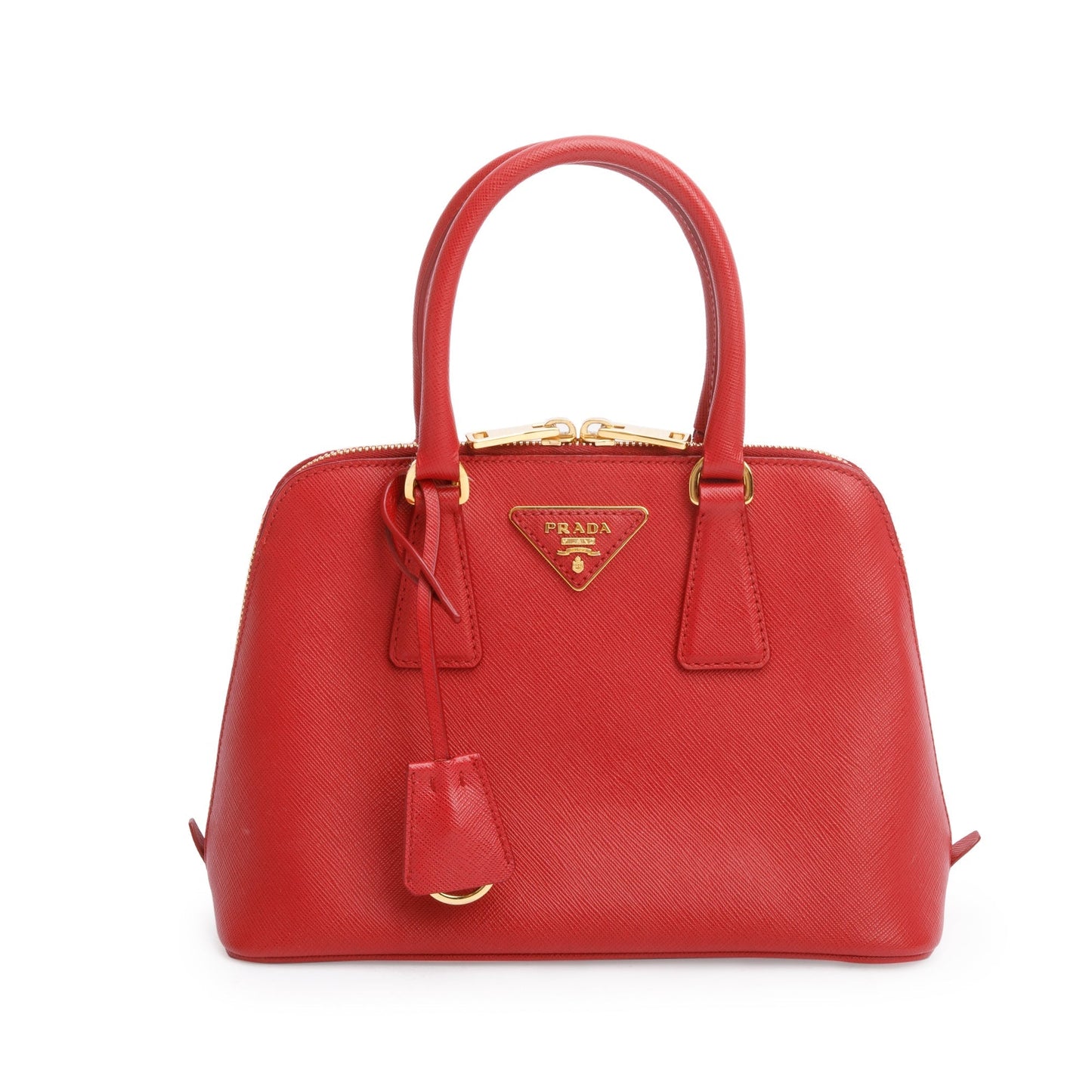 Prada Lux Promenade Tote Saffiano Red Small Tote Bag