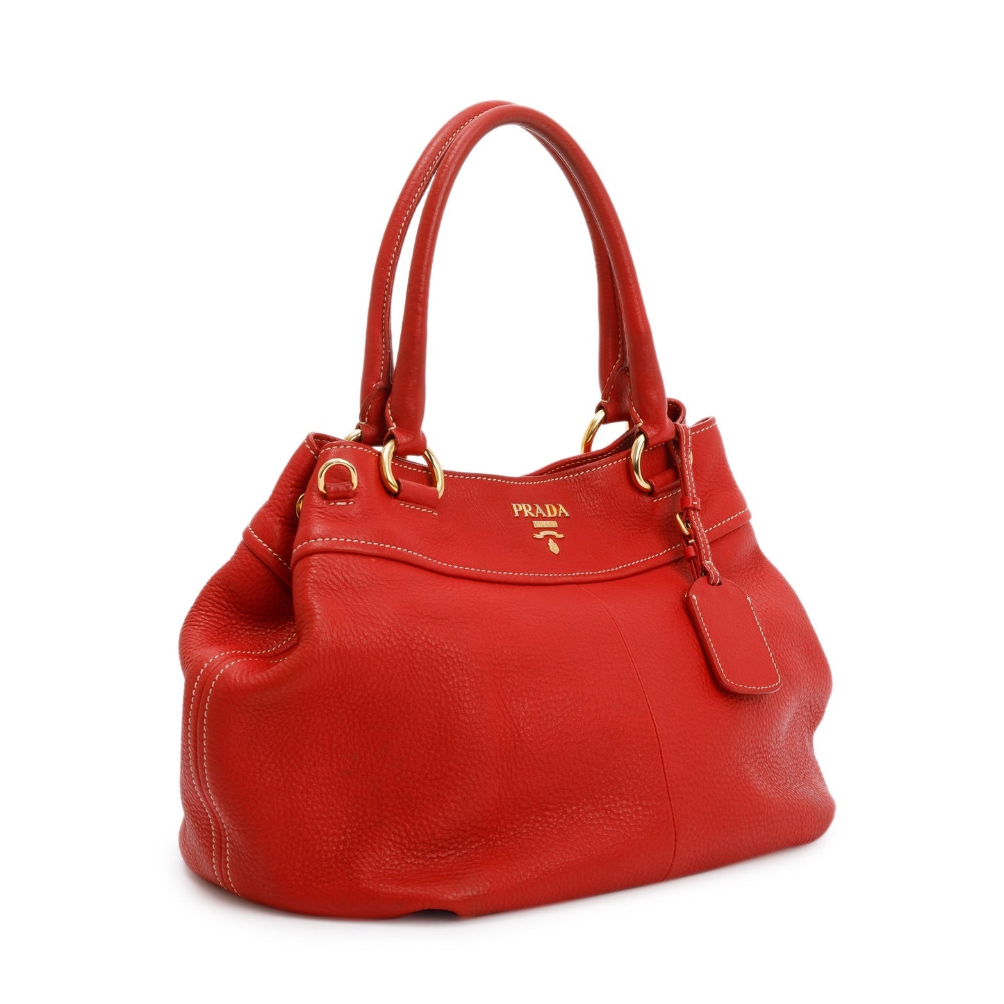 Prada Vitello Daino Shoulder Bag Red