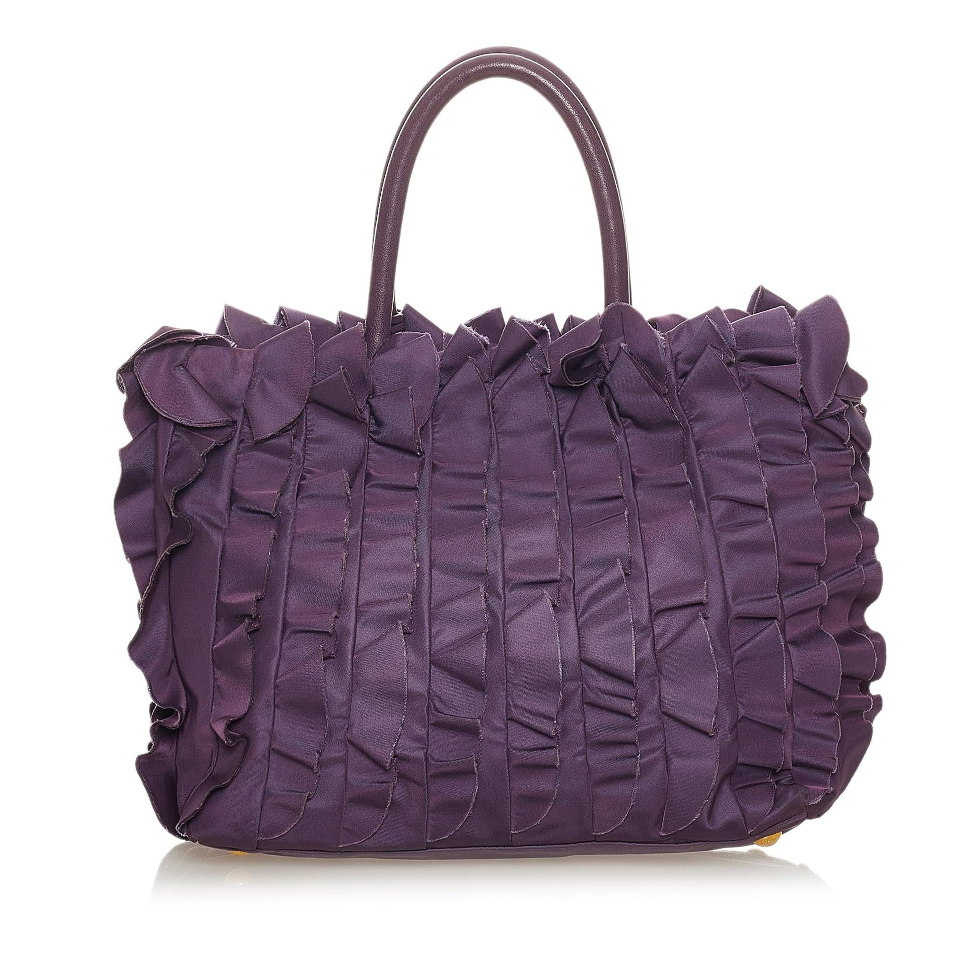 Prada Ruffled Tessuto Tote Bag Shg
