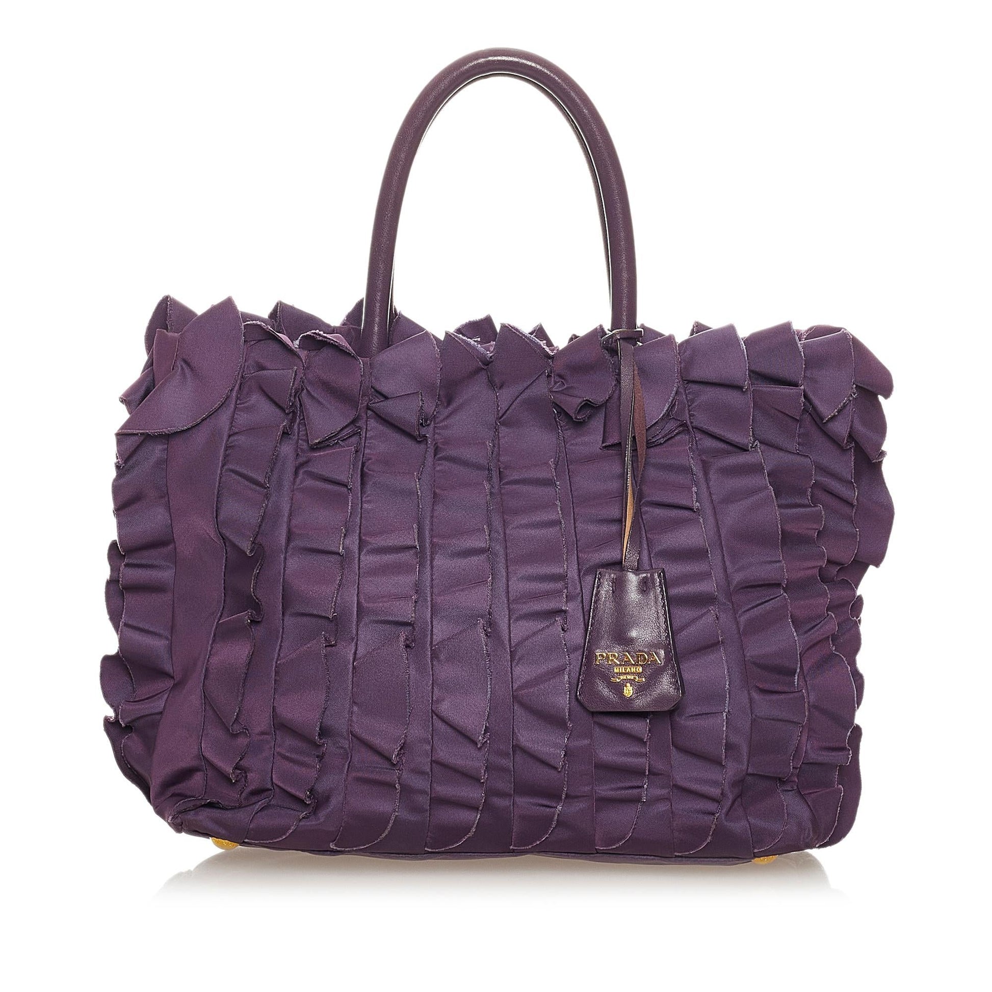 Prada Ruffled Tessuto Tote Bag Shg