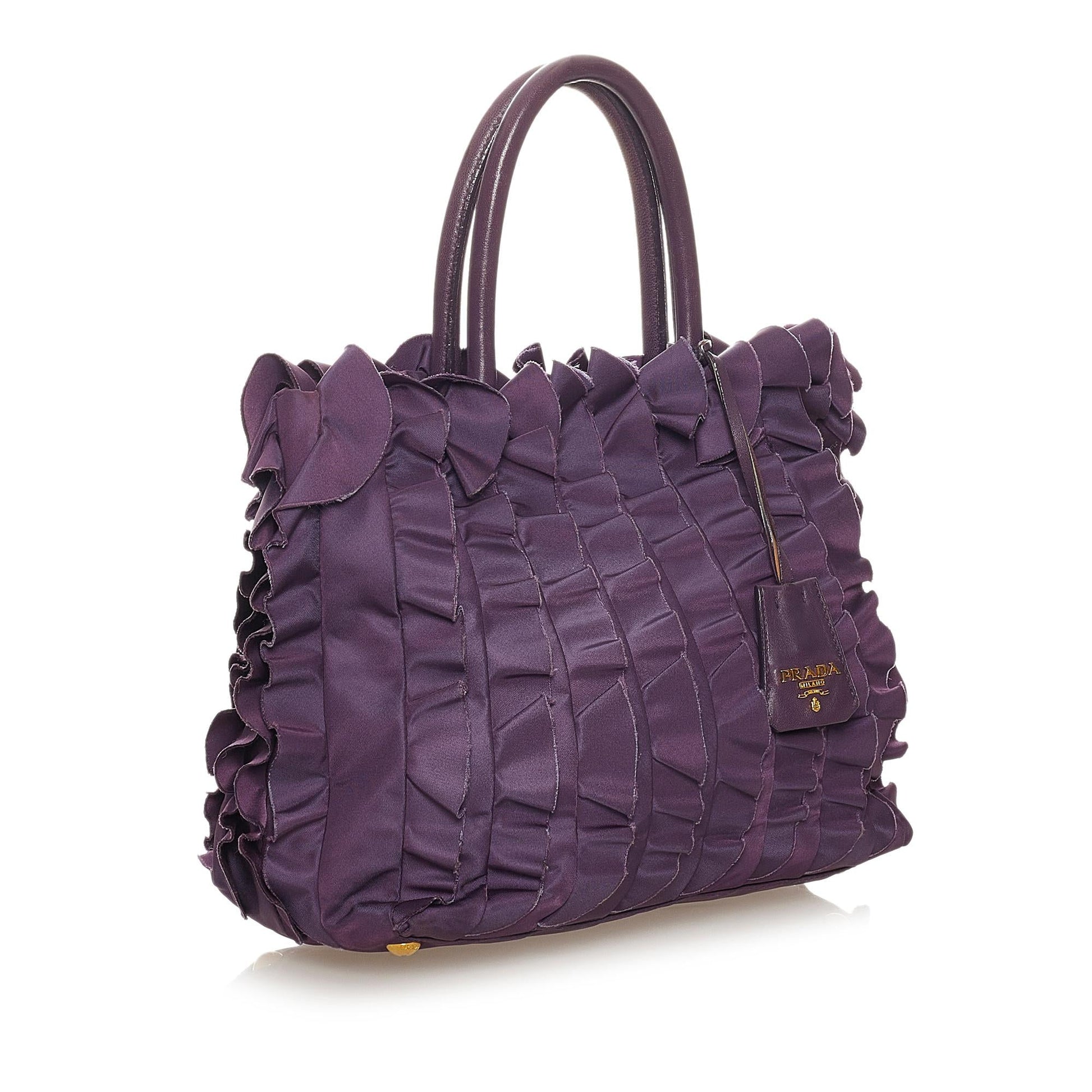 Prada Ruffled Tessuto Tote Bag Shg