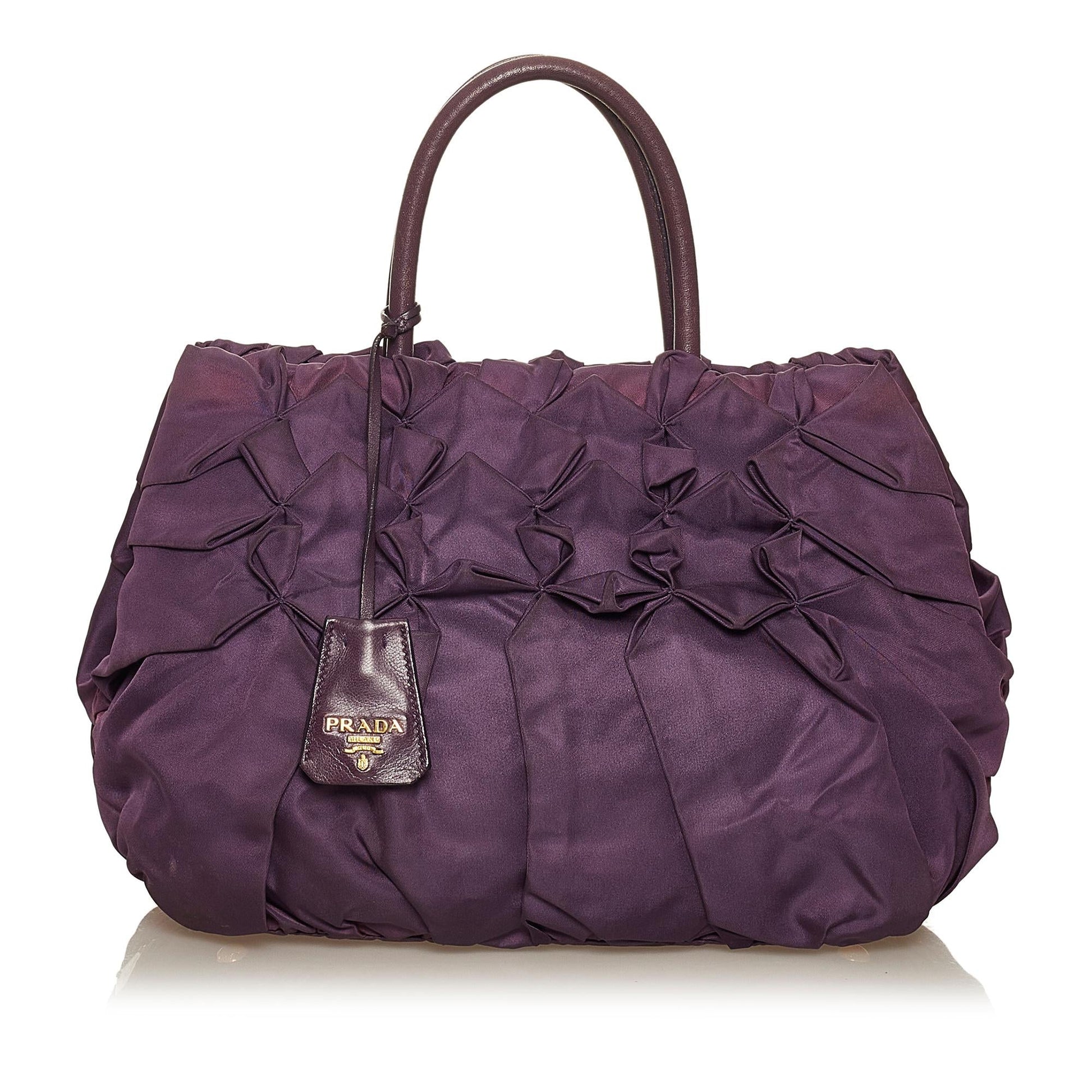 Prada Ruffled Tessuto Tote Bag Shg Bag Shg 29363