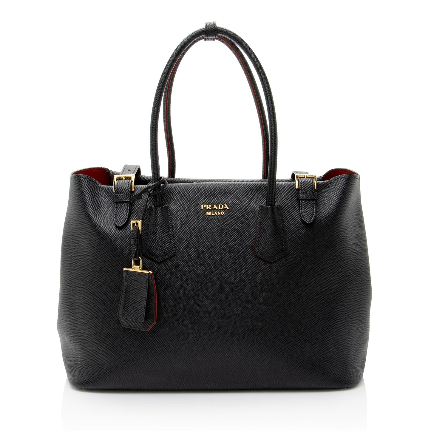 Prada Buckle Tote Saffiano Tote Bag