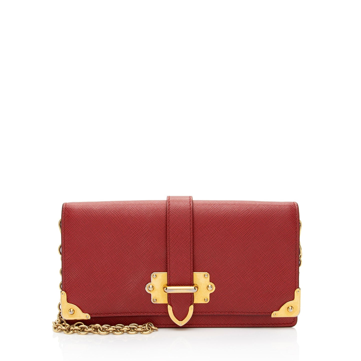 Prada Cahier Clutch Saffiano Chain Clutch Bag