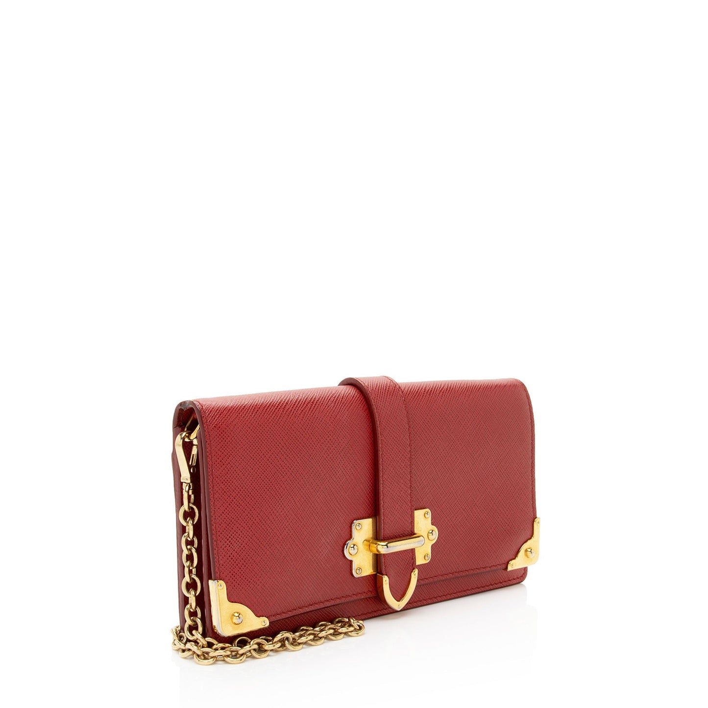 Prada Cahier Clutch Saffiano Chain Clutch Bag