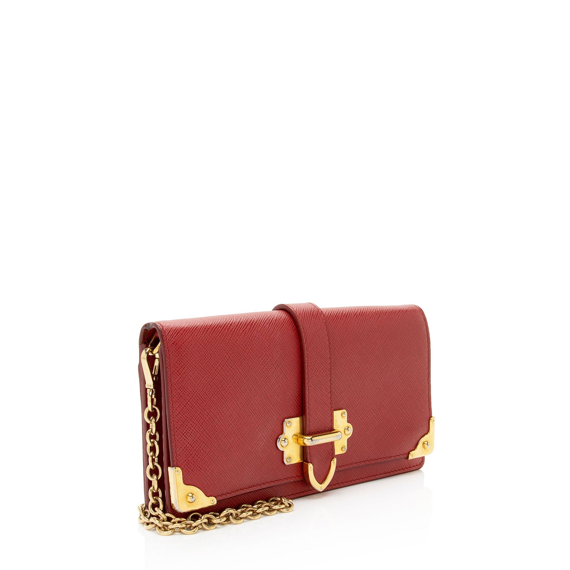 Prada Cahier Clutch Saffiano Chain Clutch Bag