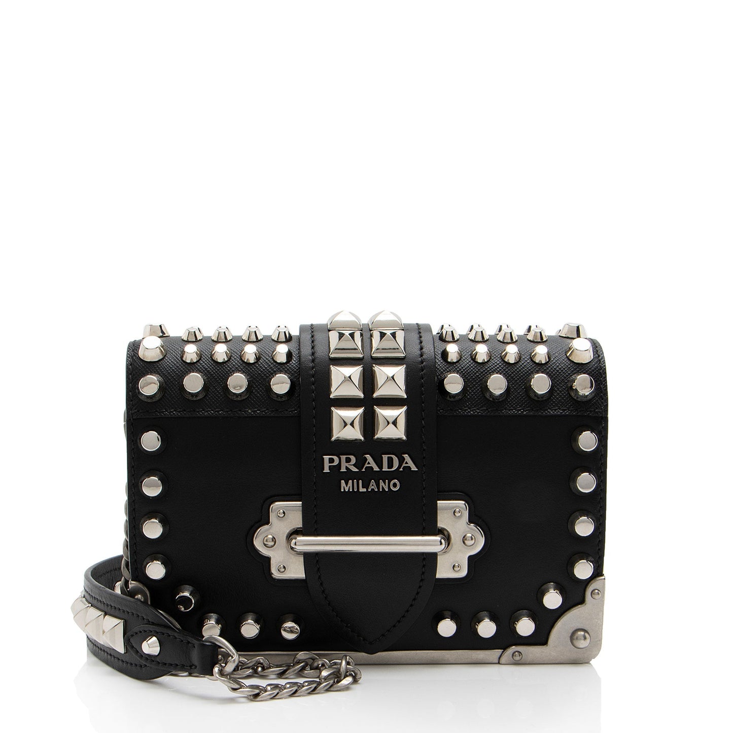 Prada Calfskin Studded Cahier Crossbody Shf Cf2Bbw Saffiano Crossbody Bag