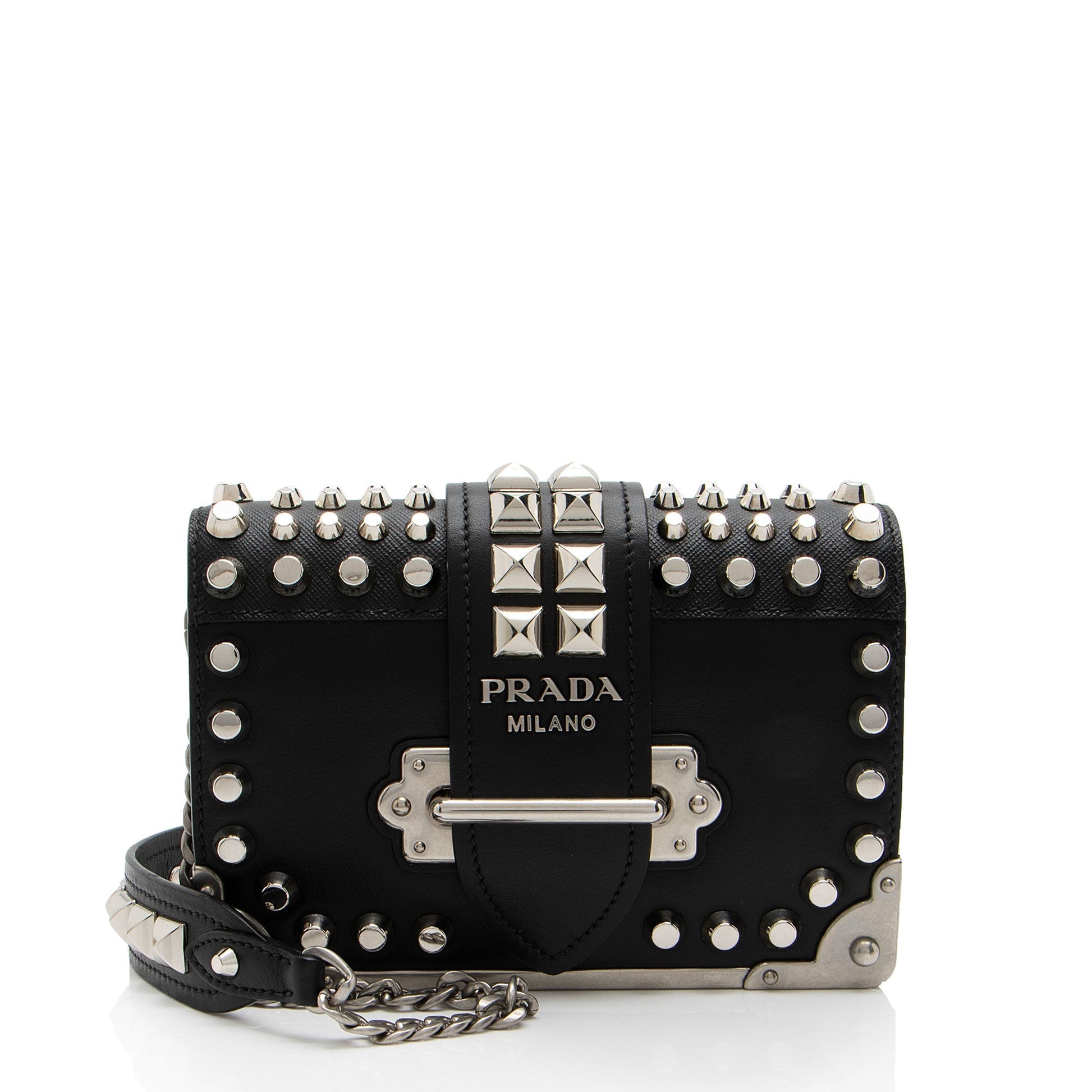 Prada Calfskin Studded Cahier Crossbody Shf Cf2Bbw Saffiano Crossbody Bag