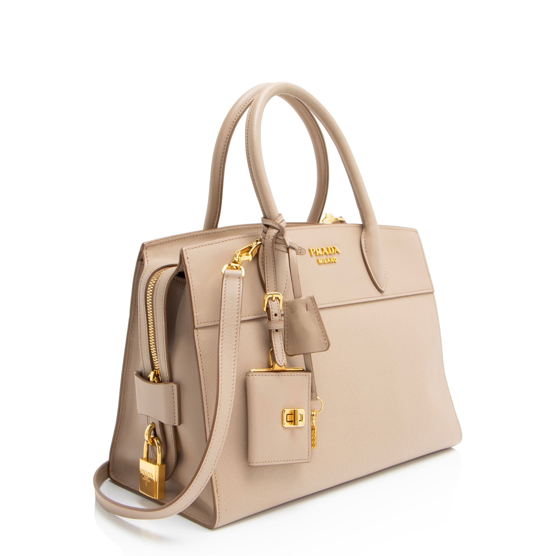 Prada City Calf Esplanade Tote Saffiano Medium Tote Bag