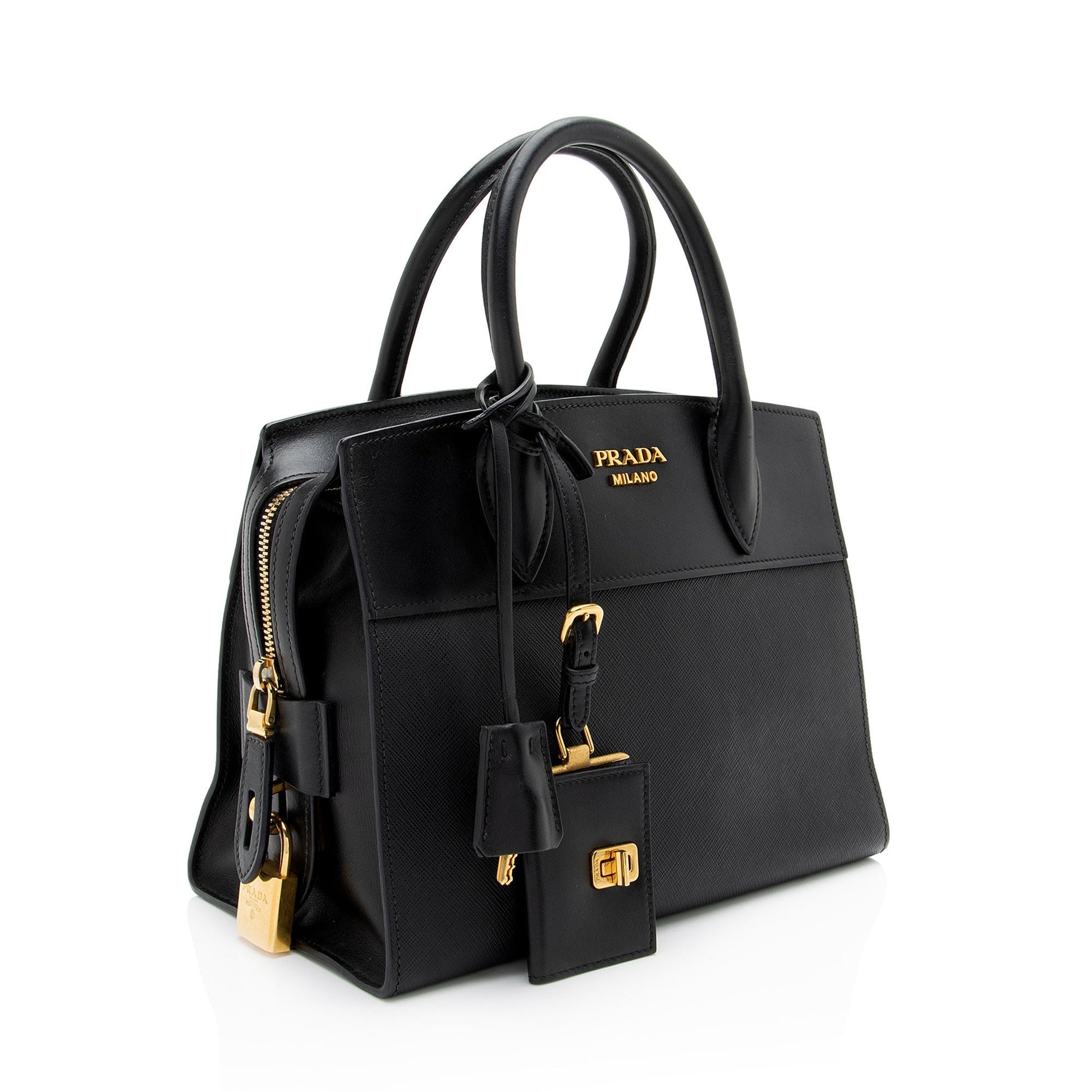 Prada City Calf Esplanade Tote Saffiano Small Tote Bag