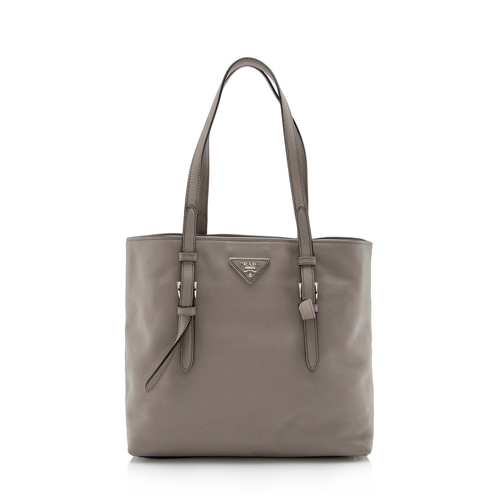 Prada Cuir Buckle Tote Shf Saffiano Tote Bag
