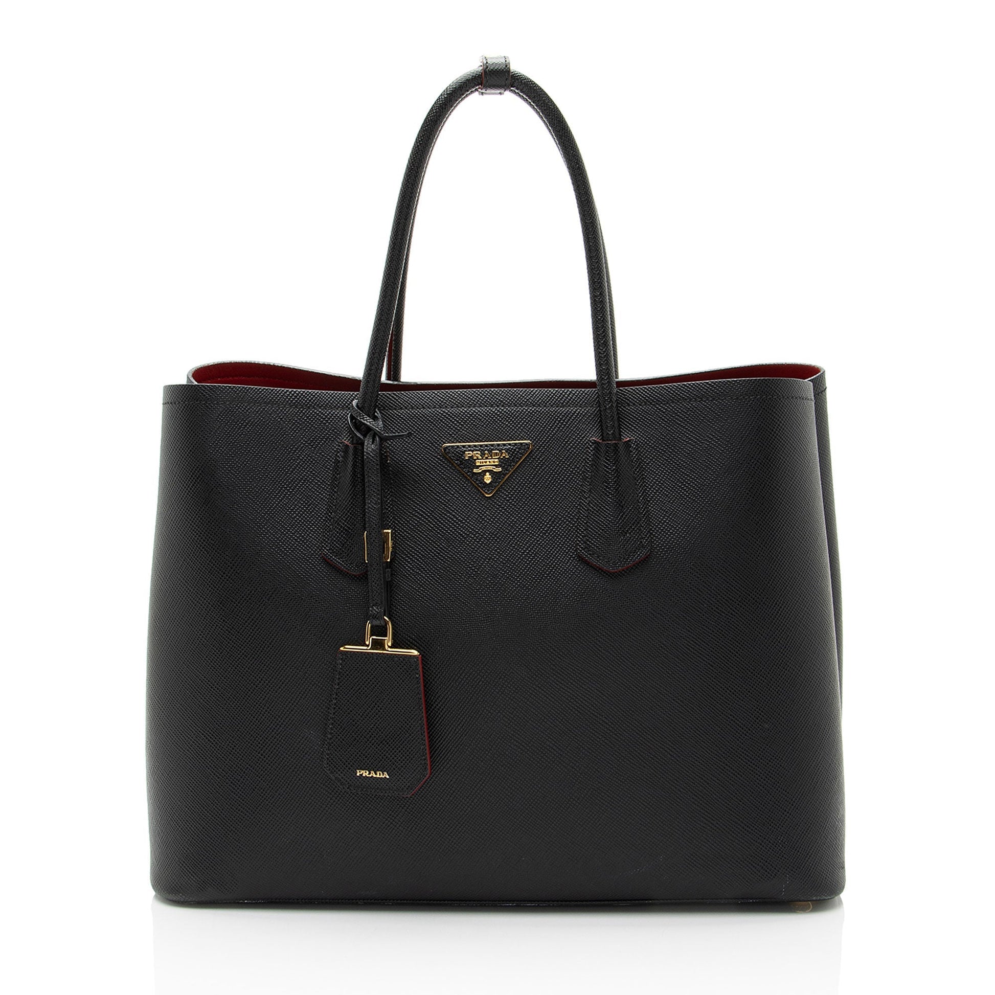 Prada Cuir Double Handle Tote Saffiano Large Tote Bag