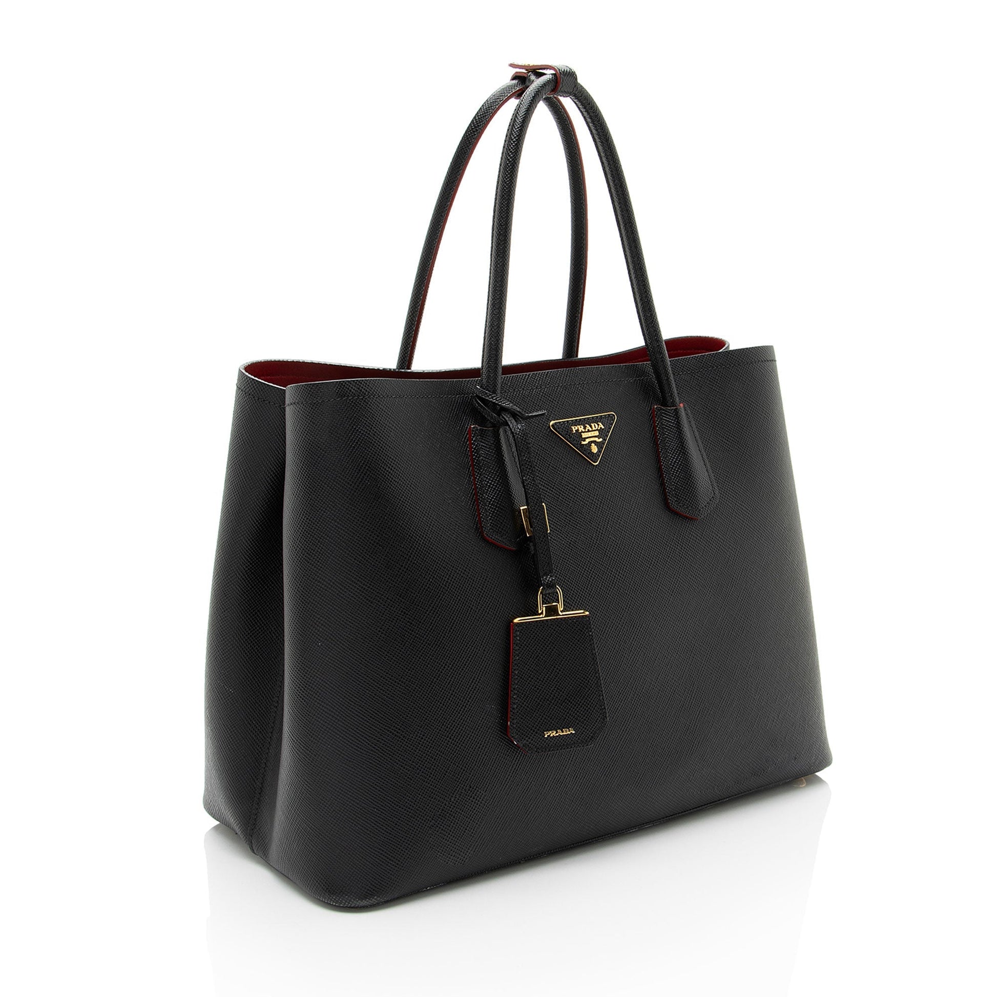 Prada Cuir Double Handle Tote Saffiano Large Tote Bag