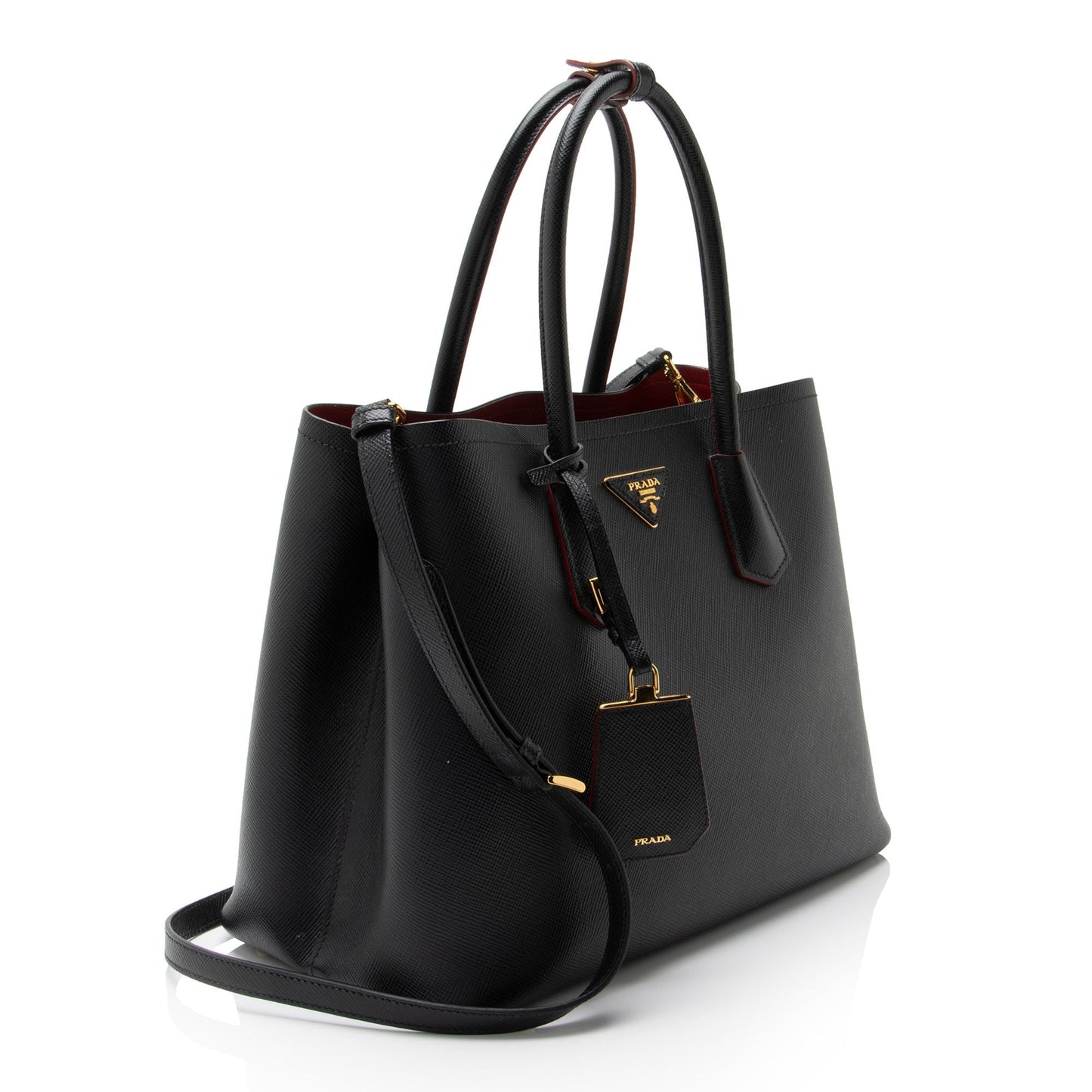 Prada Cuir Double Handle Tote Saffiano Large Tote Bag Large Tote 1