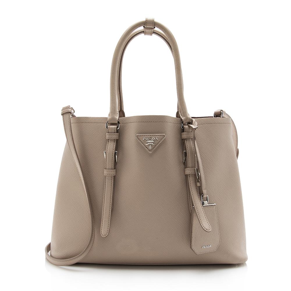 Prada Cuir Double Handle Tote Final Sale Saffiano Medium Tote Bag
