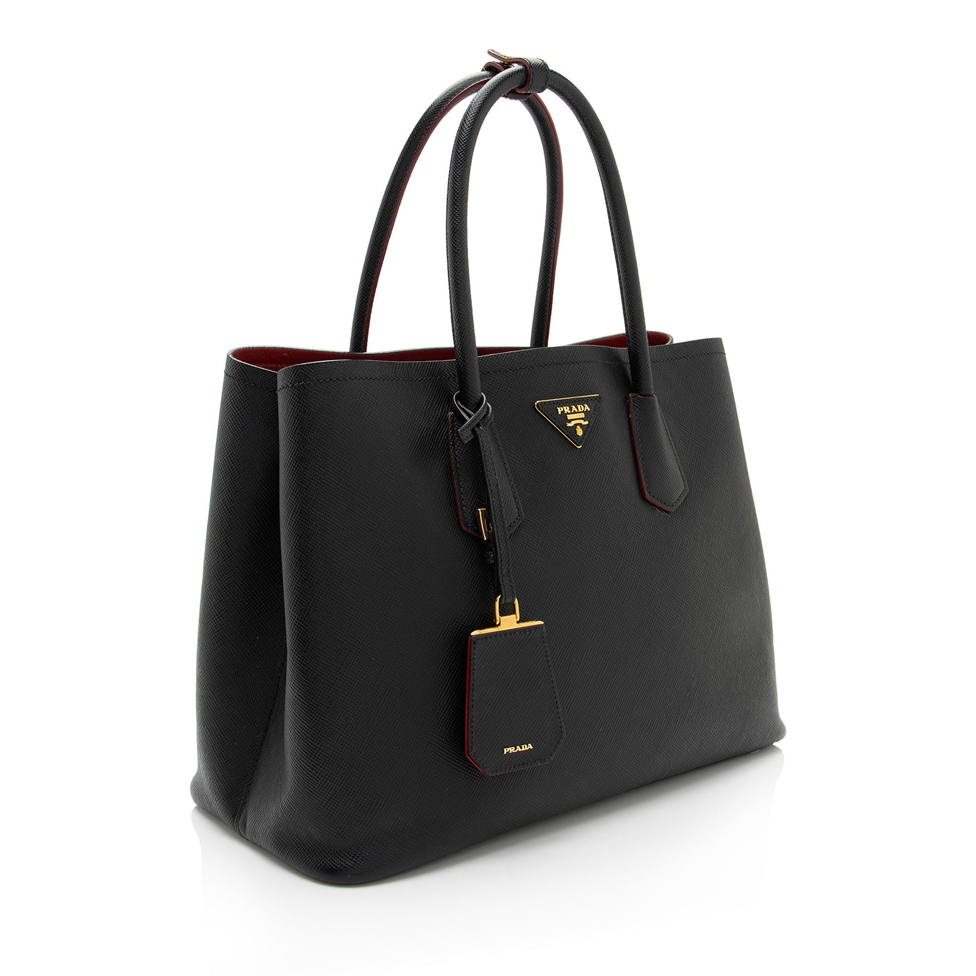 Prada Cuir Double Handle Tote Shf Fc0Rv6 Saffiano Medium Tote Bag