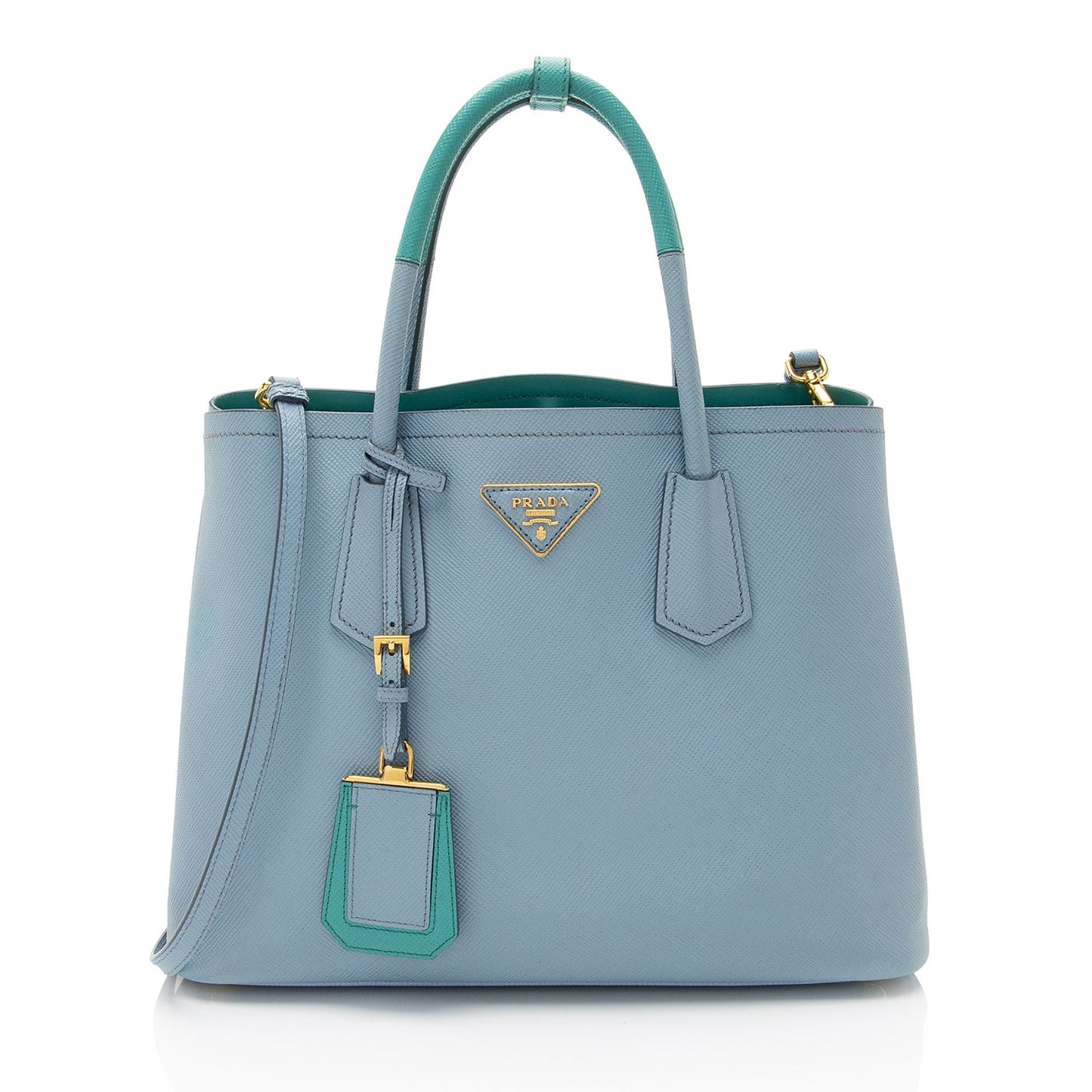 Prada Cuir Double Handle Tote Saffiano Medium Tote Bag