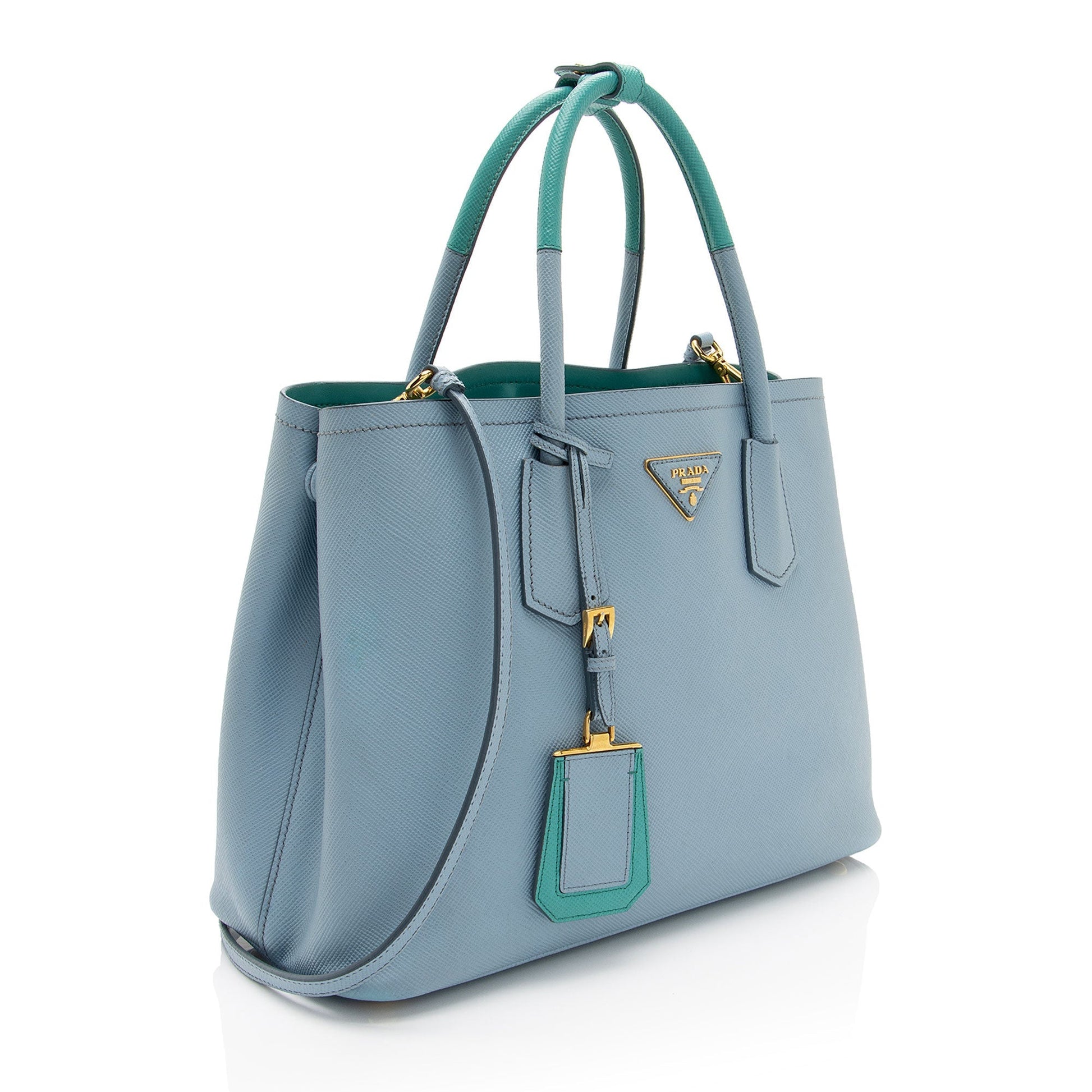Prada Cuir Double Handle Tote Saffiano Medium Tote Bag