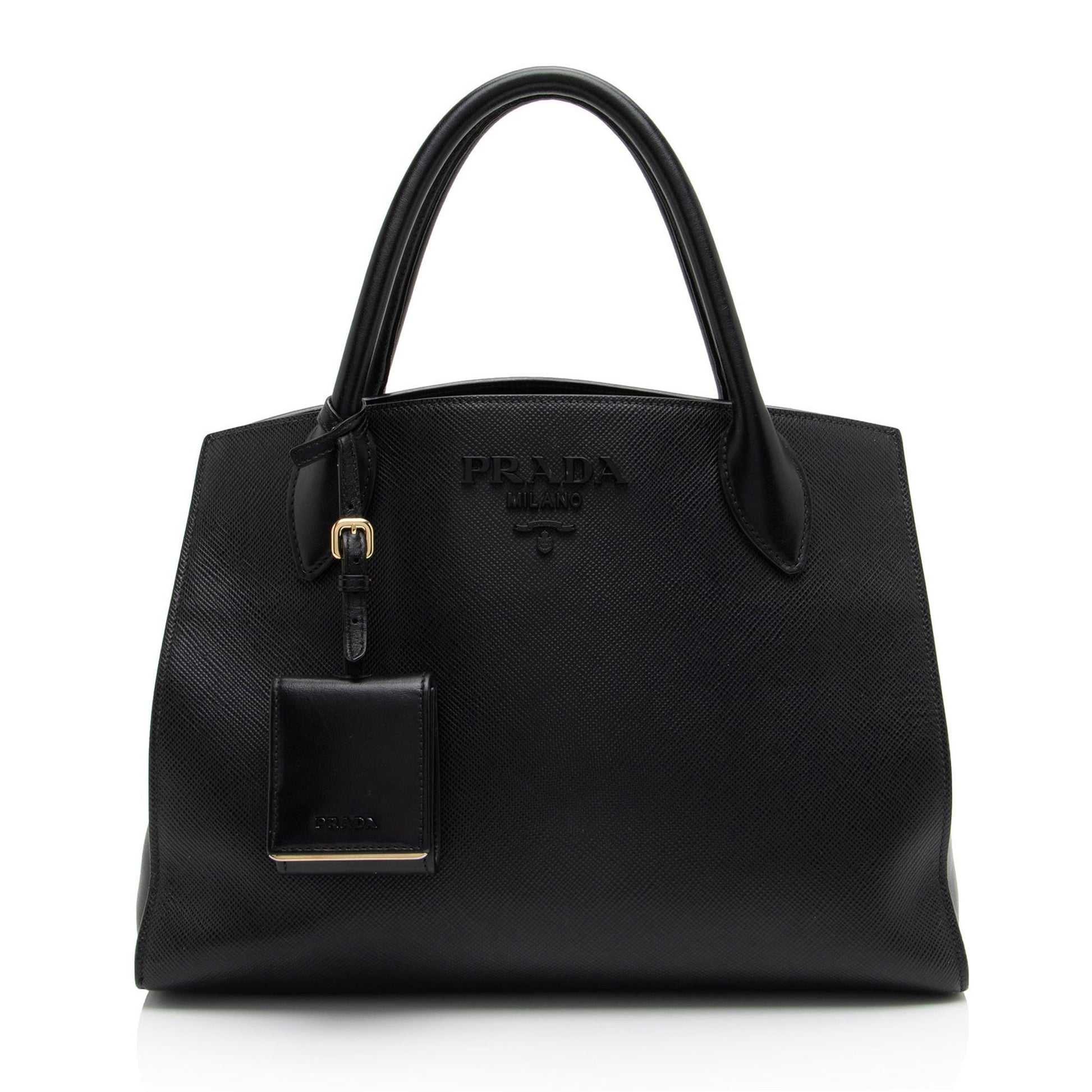 Prada Cuir Monochrome Tote Leather Saffiano Medium Tote Bag