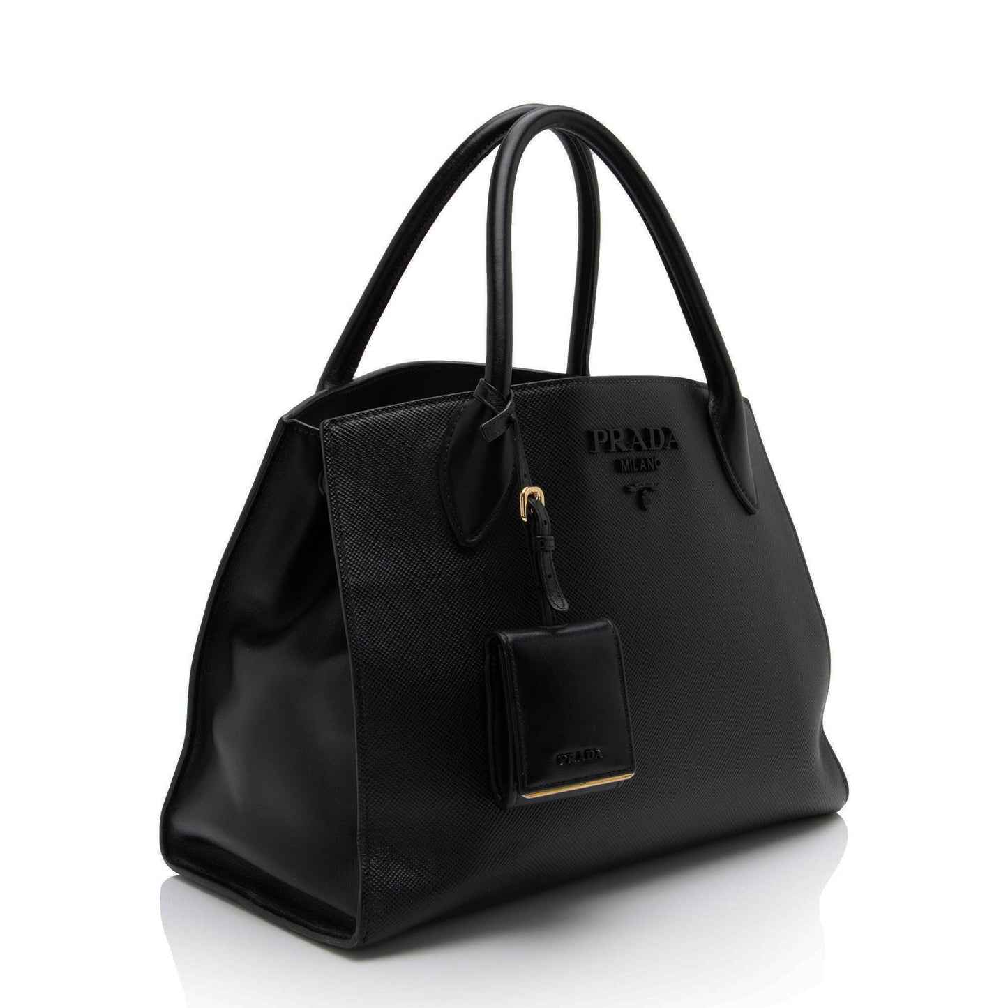 Prada Cuir Monochrome Tote Leather Saffiano Medium Tote Bag