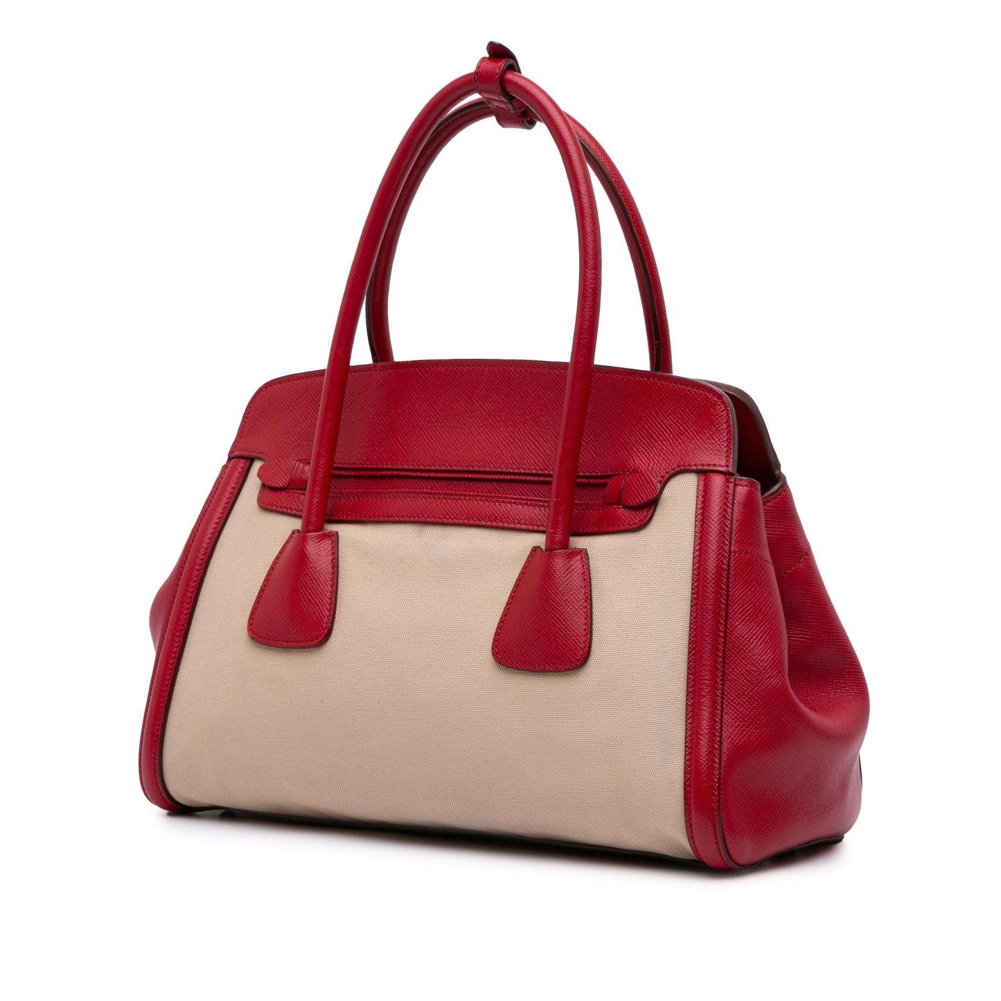 Prada Cuir Trimmed Canapa Satchel Saffiano Satchel Bag
