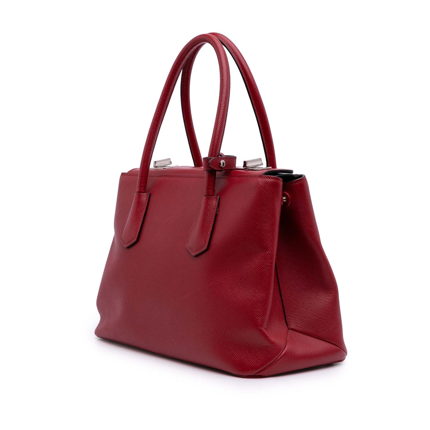 Prada Cuir Turnlock Twin Satchel Saffiano Satchel Bag