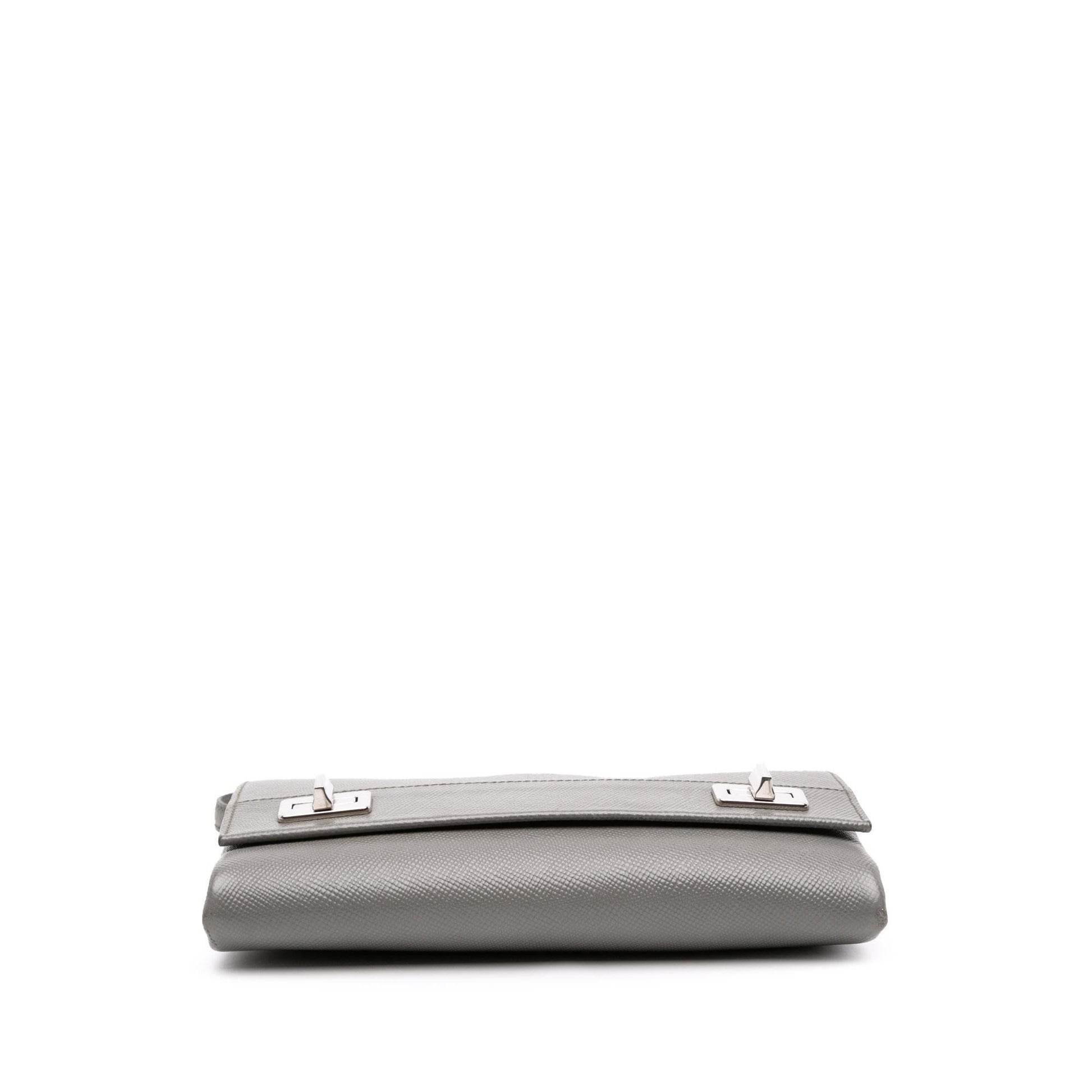 Prada Cuir Twist Lock Crossbody Bag Saffiano Chain Flap